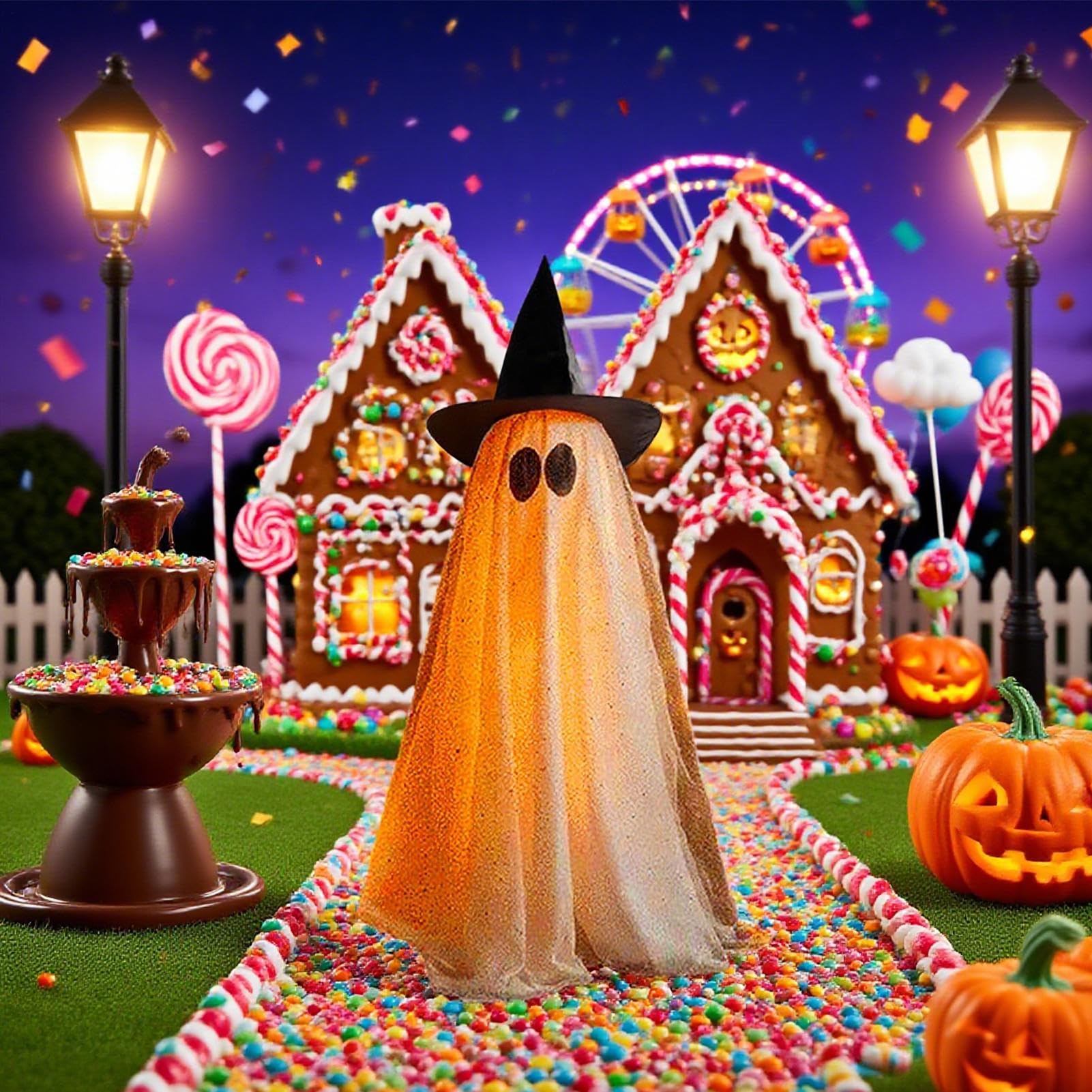 Halloween Duchy Dekoracje Jasne Halloweenowe Duchy Dekoracje Zewnętrzne | Świąteczne Figurki i Akcesoria Imprezowe dla Domu, Ogrodu, Podwórka, Trawnika, Tarasu, Werandy i Na