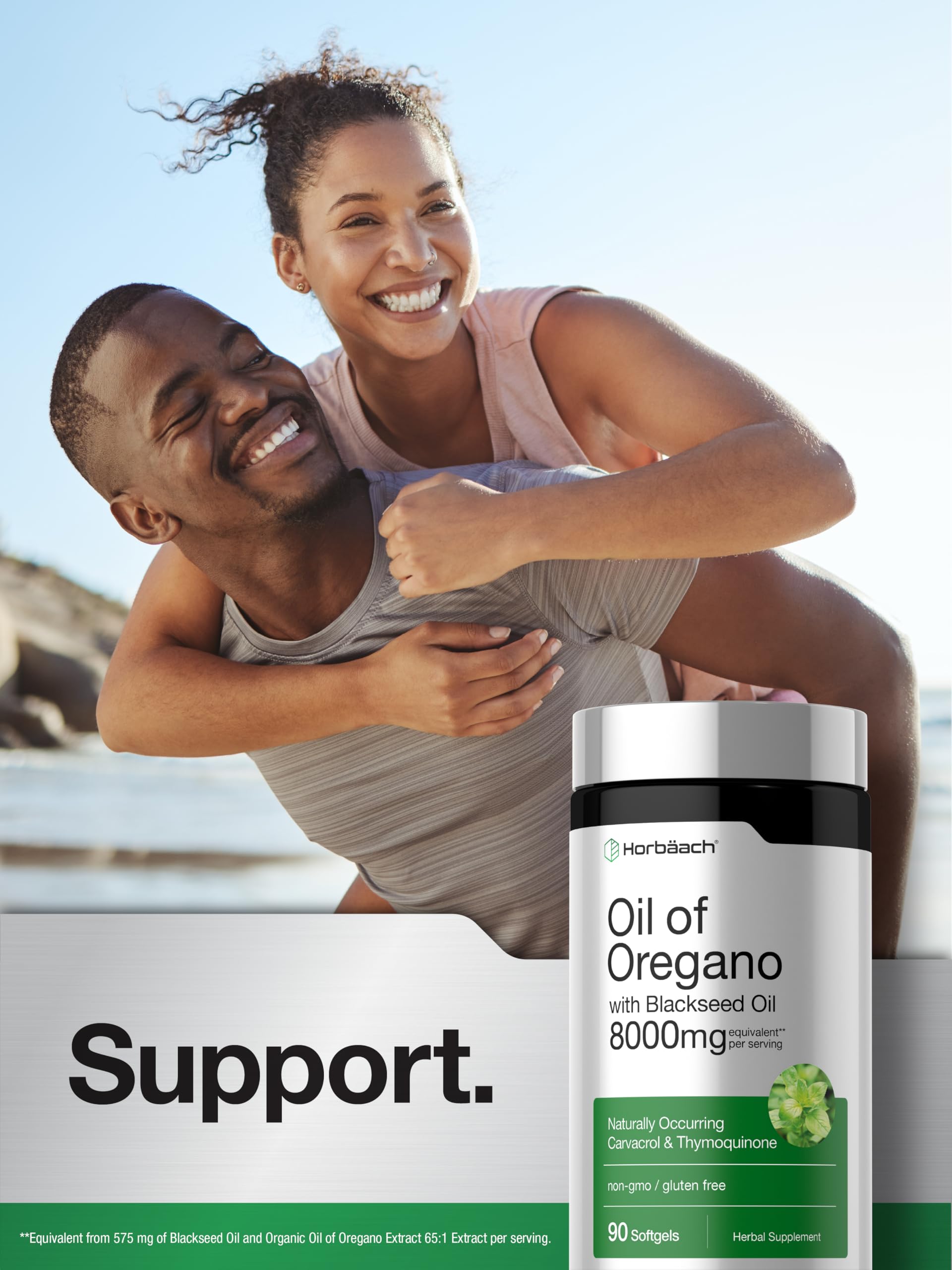 Horbäach Oil of Oregano with Blackseed Oil Softgels | 90 Pills — Amazon image 6