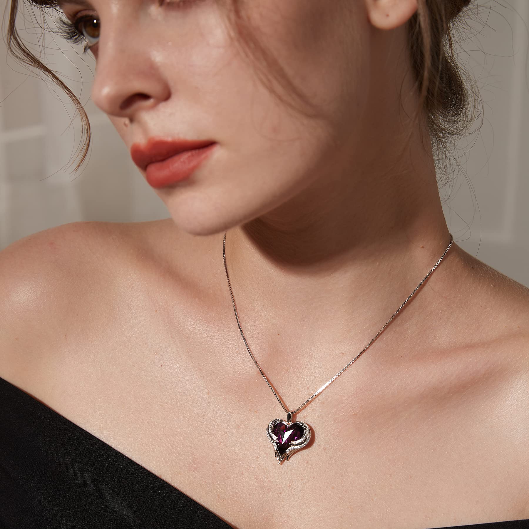 jiamiaoi Kette Herz Silber Herz Anhänger Damen Halskette Herz Kette mit Herz Silberkette Damen mit Anhänger Halskette mit Anhänger Herz Kette Weissgold für Mutter Kette Silber mit Stein