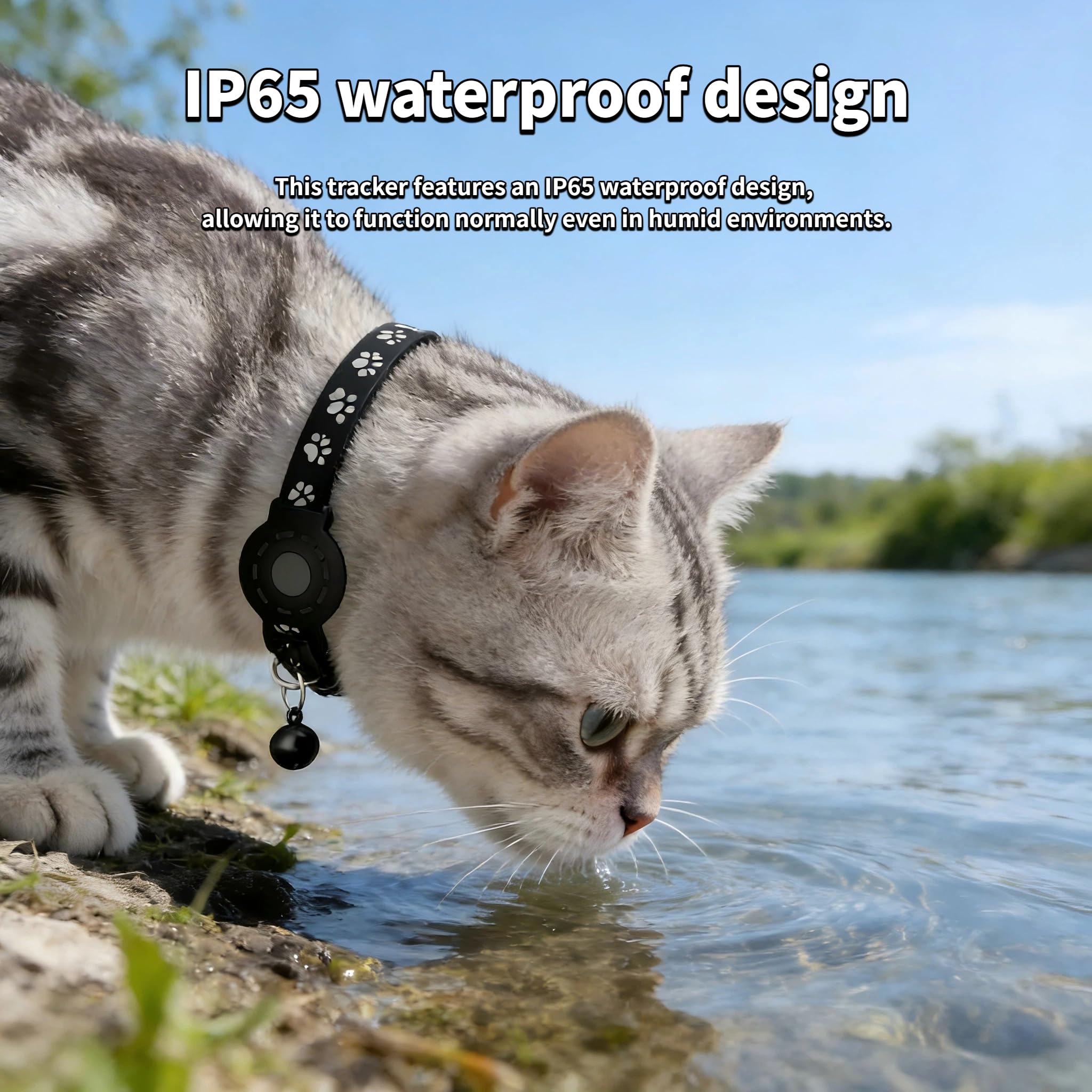 Cat Collar (iOS Only) - Pet Tracker Compatible with Apple Find My, Waterproof Smart Tag, No Monthly Fee. Advanced Safety Solution for Small & Large Cats. - image 3
