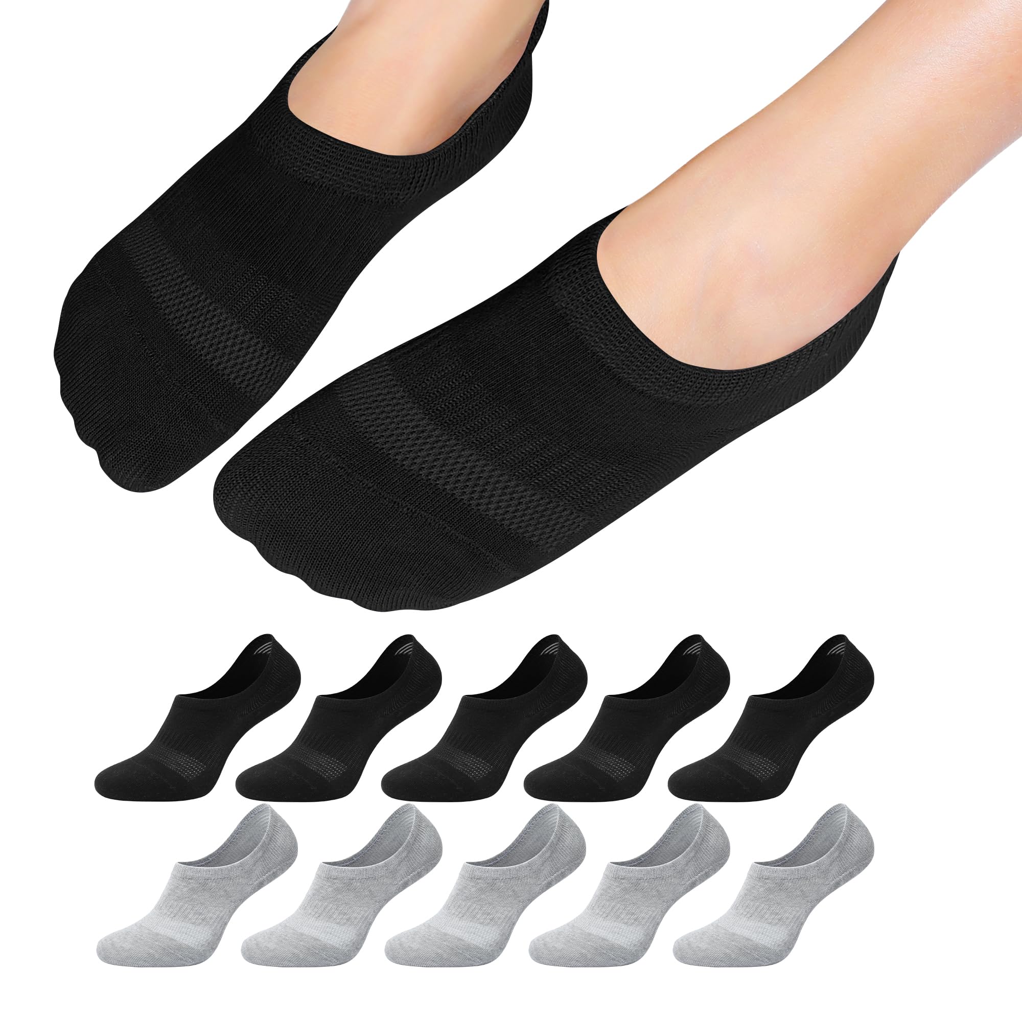 Falechay 10 Paar Sneaker Socken Damen Füßling Herren No show Unsichtbare Socken Sneakersocken