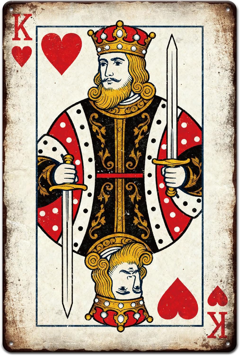 GLOBLELAND Poker King Metal Tin Sign 8x12in