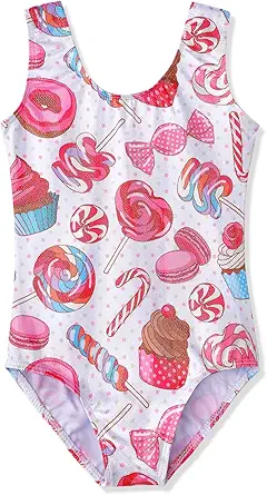 HOZIY Gymnastics Leotards for Girls Toddlers Kids Sleeveless Tumbling Outfits for Dance Print