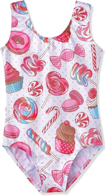 HOZIY Gymnastics Leotards for Girls Toddlers Kids Sleeveless Tumbling Outfits for Dance Print
