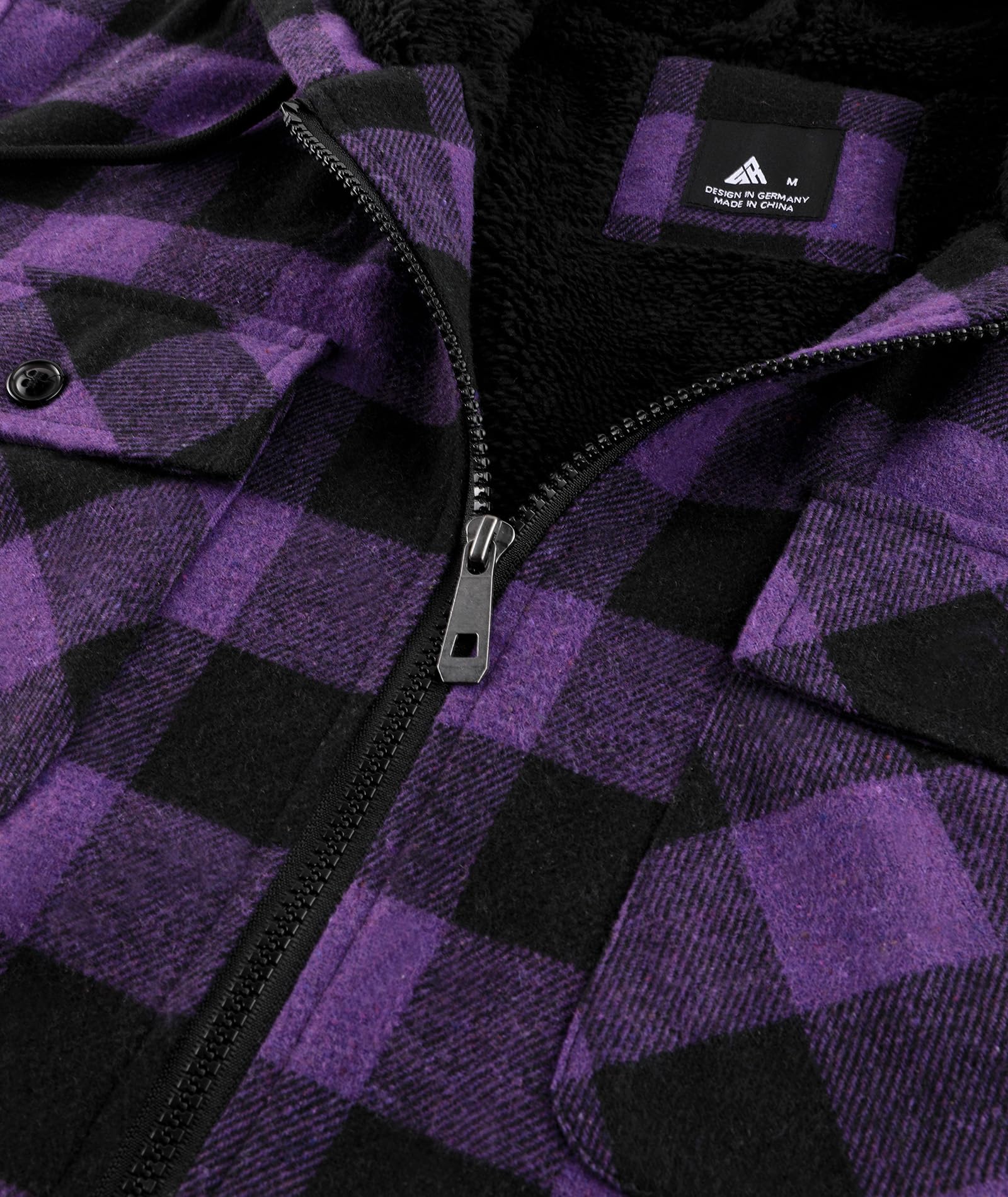 SwissWell Hemdjacke Herren Verdicken Karierts mit Reißverschluss Flanelljacke Plüschfutter Freizeit Gefüttert Kapuzenpullover Männer Winter Hemd Fleece Hoodie Winterjacke mit Taschen