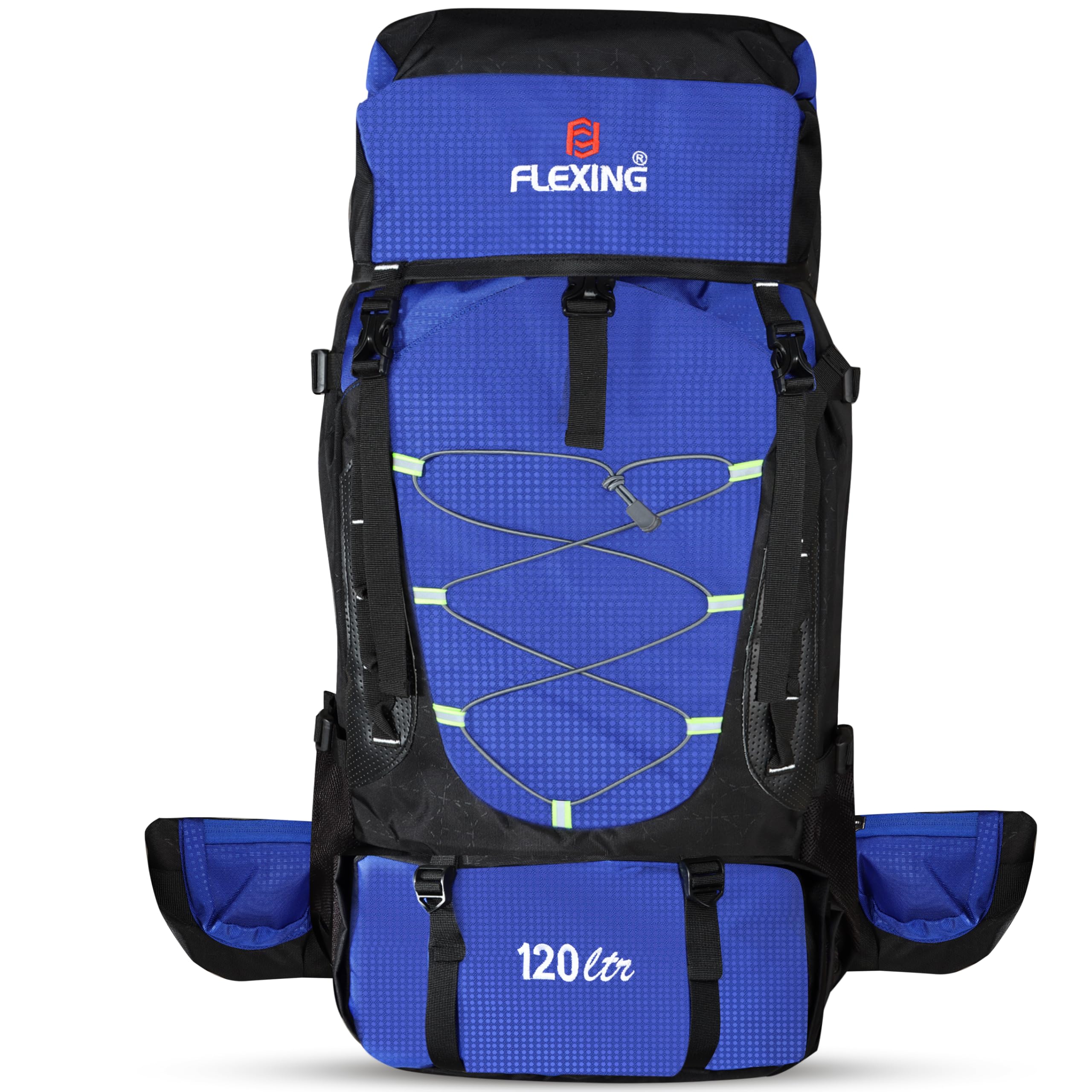 120L Royal Blue & Black Rucksack for Men & Women | Waterproof Hiking Backpack | Trekking, Camping & Travel Bag with Shoe Compartment & Multiple Pockets-image-9