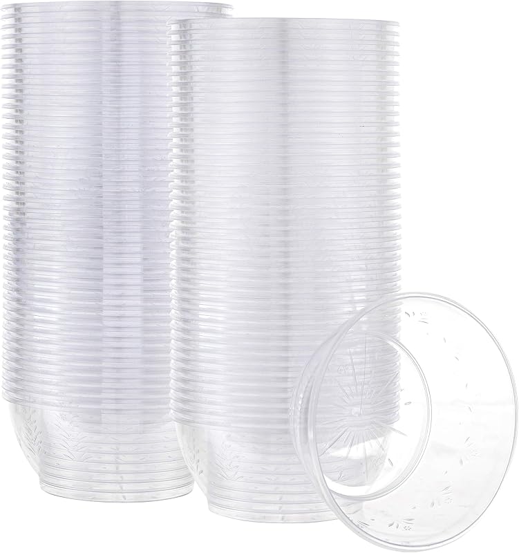 PLASTICPRO 6 oz Hard plastic Desert Bowls - Ice cream Bowls premium Quality Disposable Clear Bowl Pack of 100