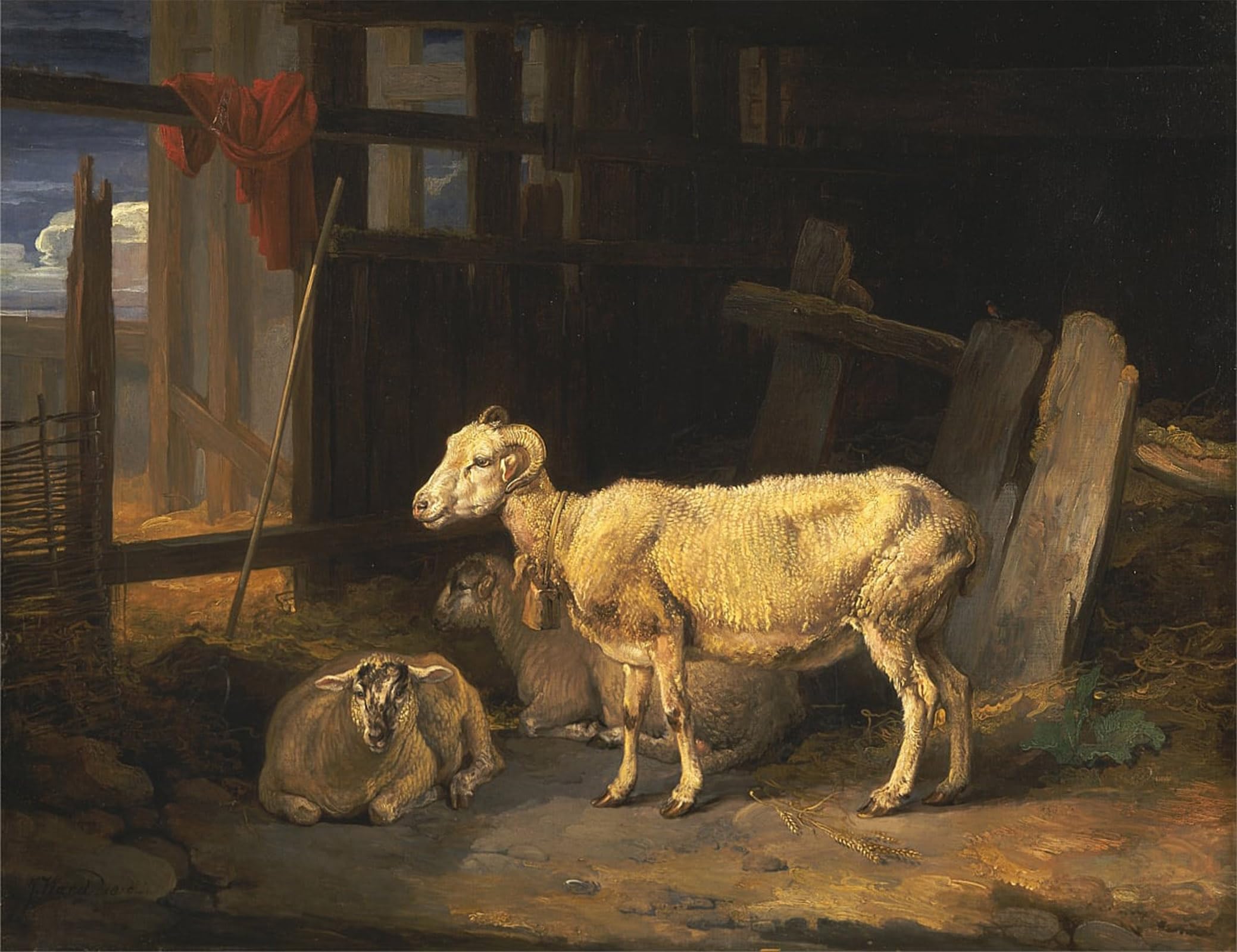ARTXLXXBN Famous Print Painting Colorful Art Print Heath Ewe and Lambs by Famous Artist Canvas Art Decorations for Home Decor 60x90cm