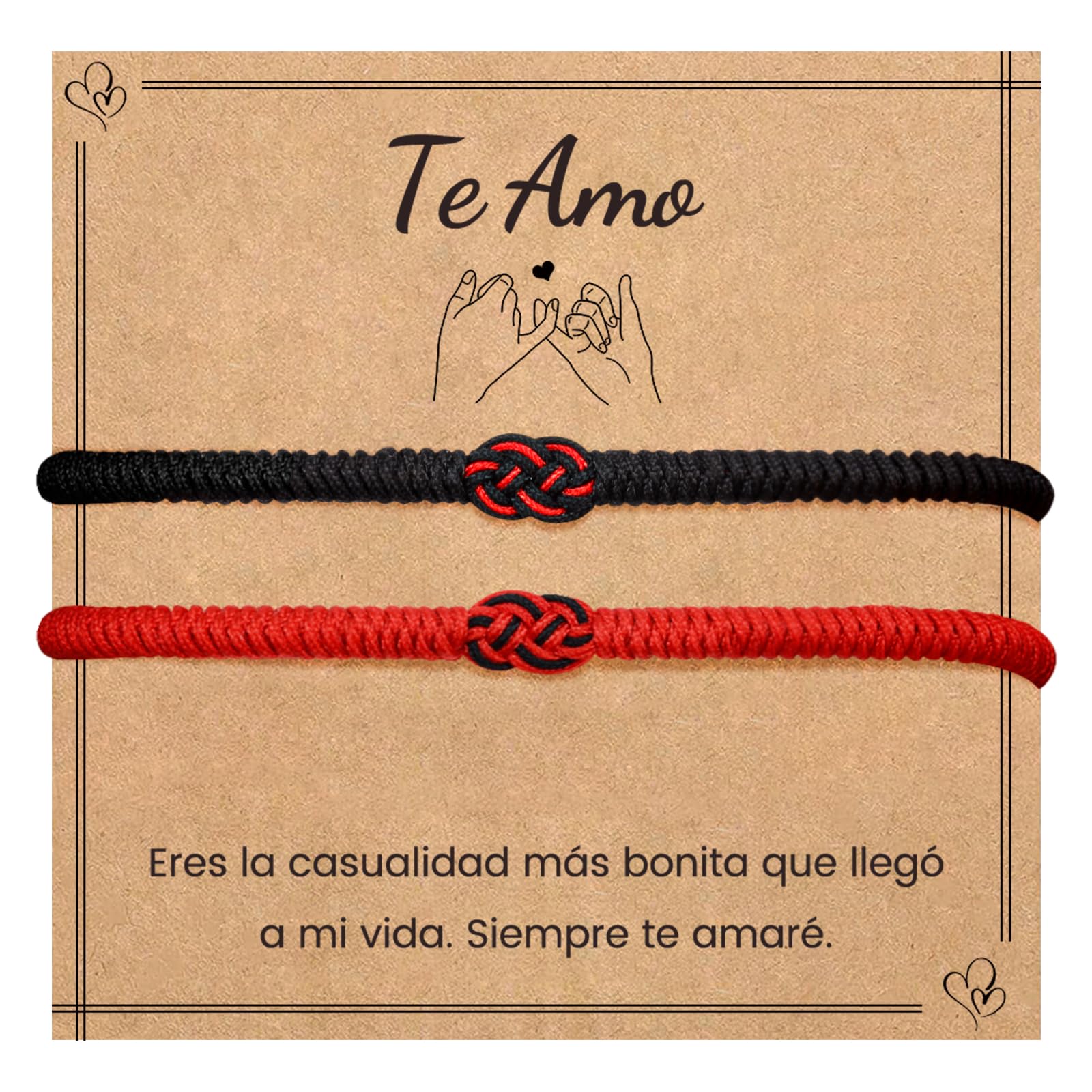 MANVEN Pulseras Para Parejas Regalos Pareja Pulsera Hilo Rojo del Destino Regalos Aniversario San Valentín Navidad Cumpleaños Protección de Suerte Para Novio Novia Mujer Hombre