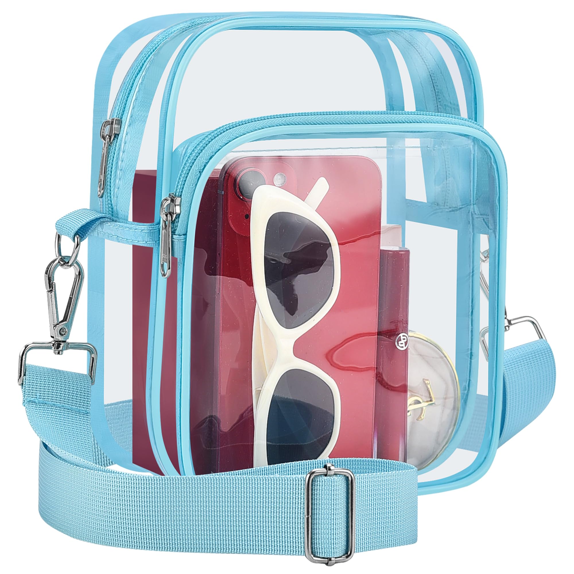 Bagenius Clear Bag for Stadium Events, Clear Purse with Removable Strap, Transparent Bag for Sports Concert and Festivals