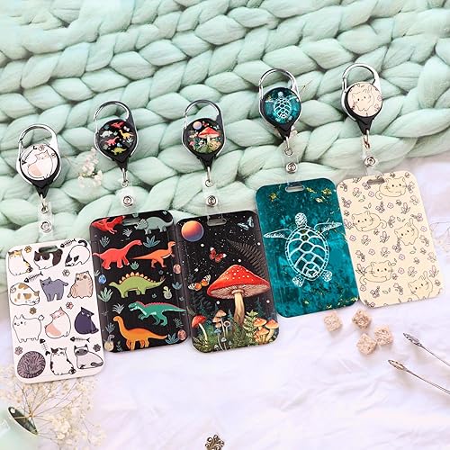 Miniatura 6 de Cordón de identificación de margaritas negras y clip retráctil para carrete de insignia, bonito cordón blanco para mujeres, niñas, profesores, para