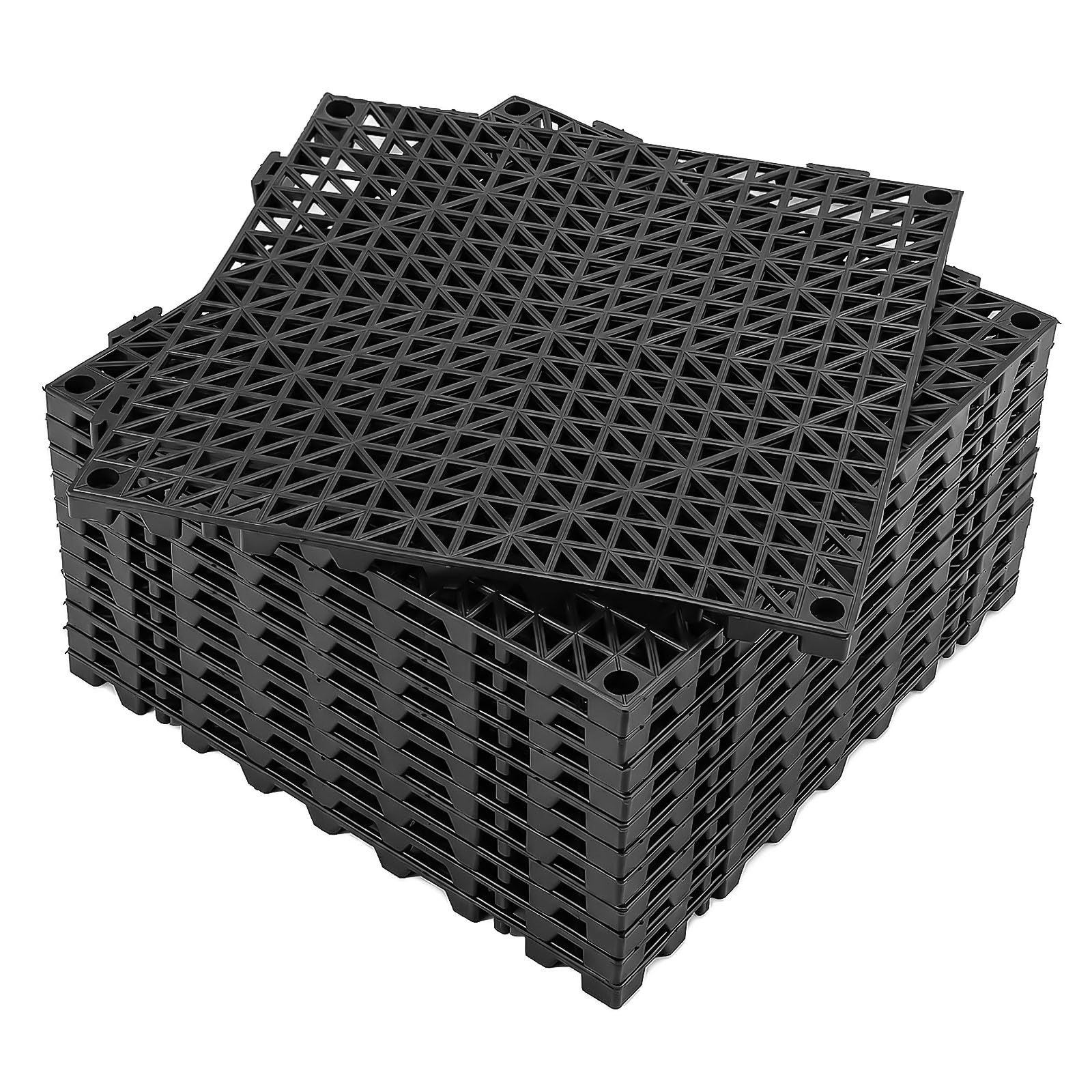 12 Stück Duschmatte rutschfest 30x30 cm, PVC rutschfeste Drainagematten mit Ablauflöchern, Modulare Spleißen Bodenmatte Rutschmatte für Dusche Badezimmer Balkon Pool, Sauna