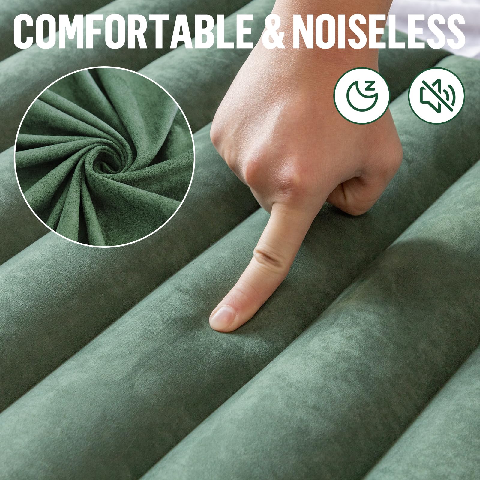 Night Cat Camping Sleeping Pad: Lightweight Backpacking Inflatable Sleeping Mat with Internal Pillow & Foot Pump