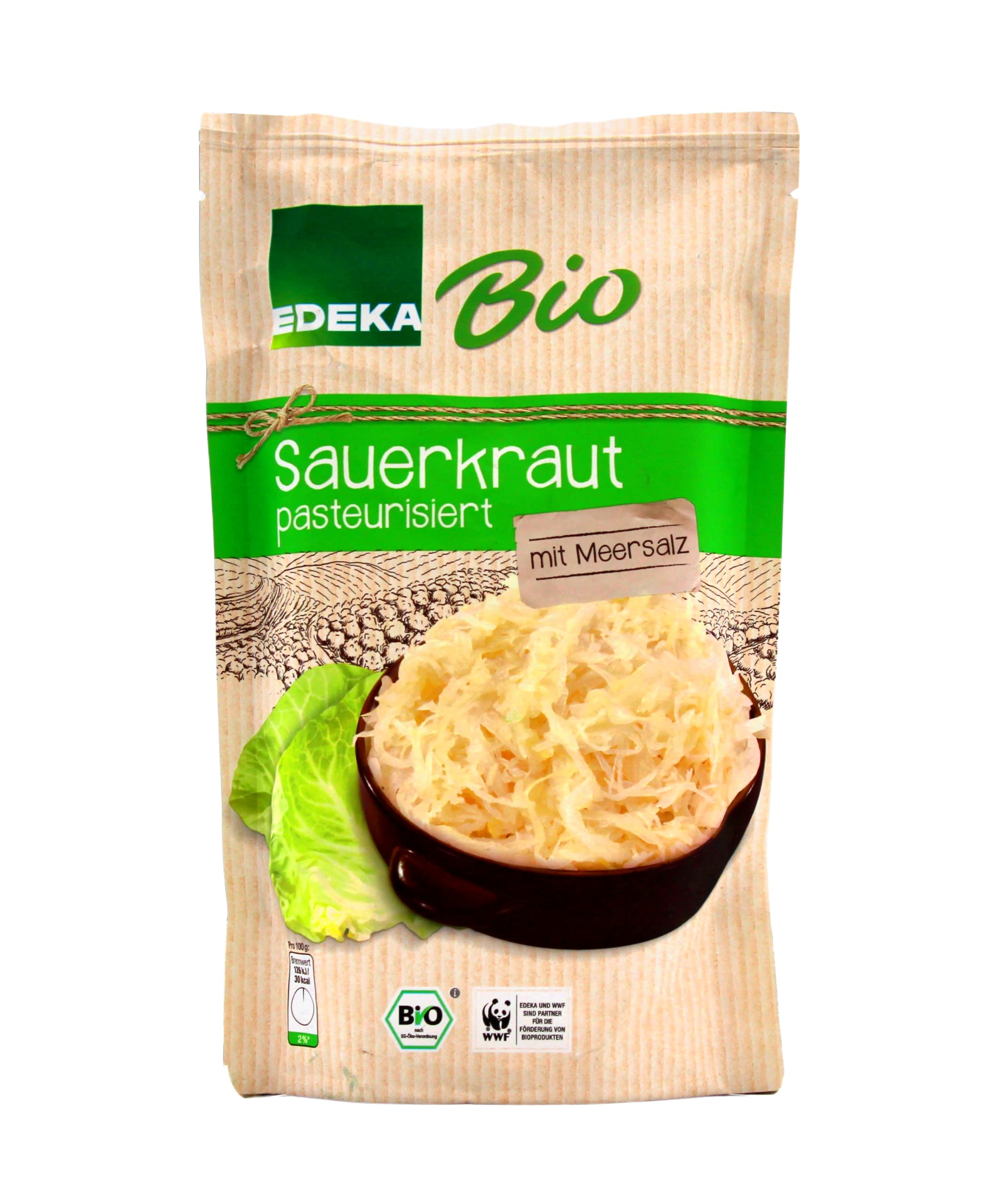Edeka Bio Sauerkraut pasteurisiert mit Meersalz, 7er Pack (7 x 500g)