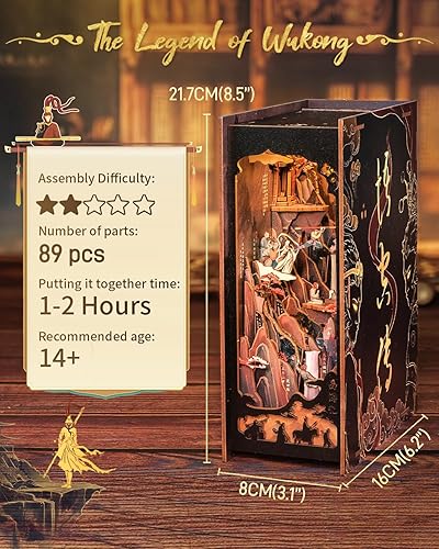 Miniatura 58 de CUTEBEE Kit de rincón de libros – Kit de casa en miniatura para adultos y adolescentes, casa de muñecas, casa de muñecas, modelo de decoración