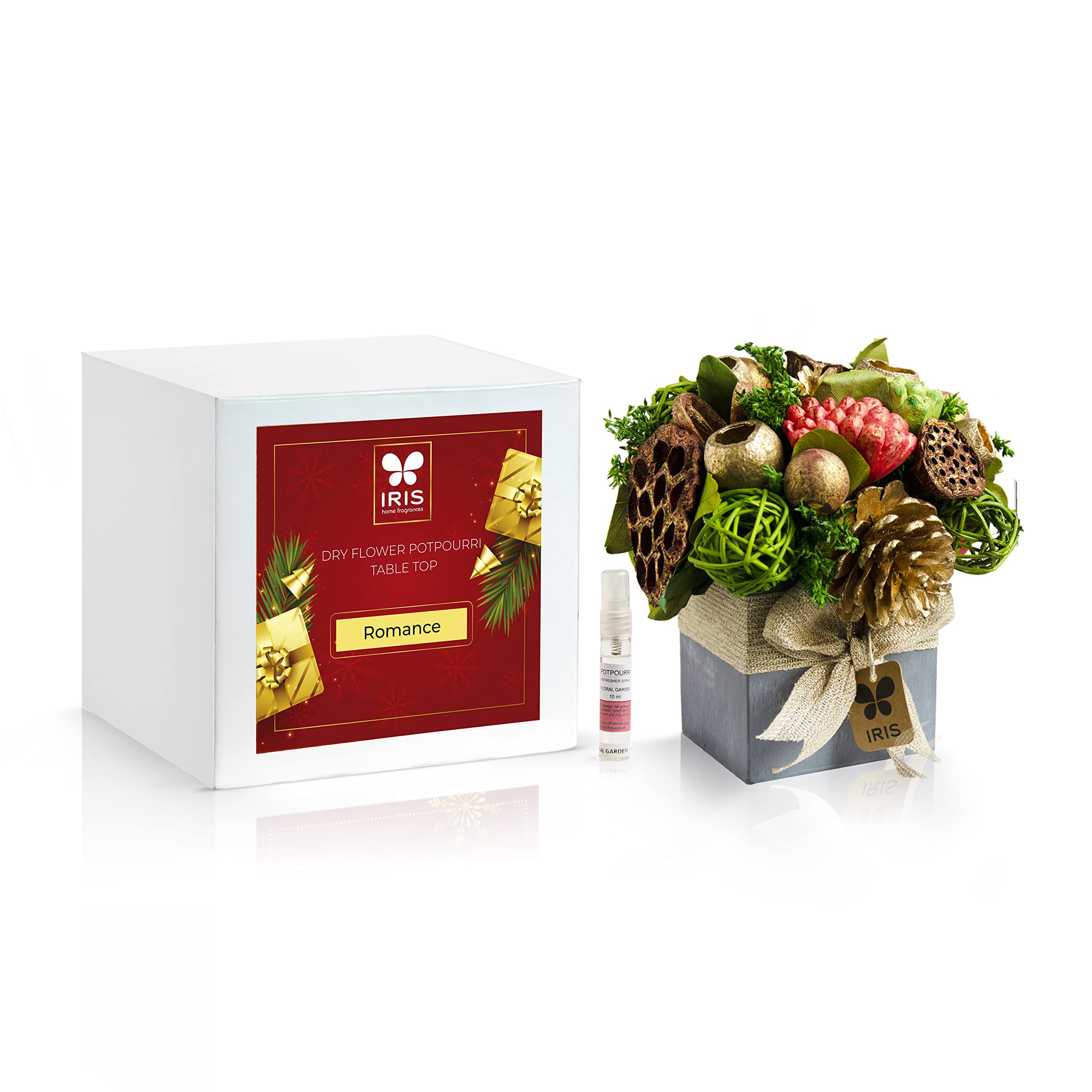 Dry Flower Table top is Handcrafted Potpourri Arrangement, an Ideal Tabletop Centerpiece. Ideal for Both Home and Office. Fragrance: Romance