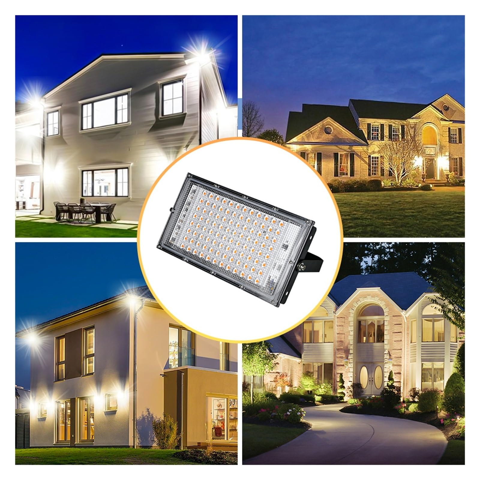 100W LED Flood Light Lampa Uliczna Led Outdoor Reflektor Oświetlenie Kinkiet IP65 Wodoodporna Lampka Nocna Żarówka Ogrodowa Efektywna OszczęDność Energii(CoolWhite-100W)