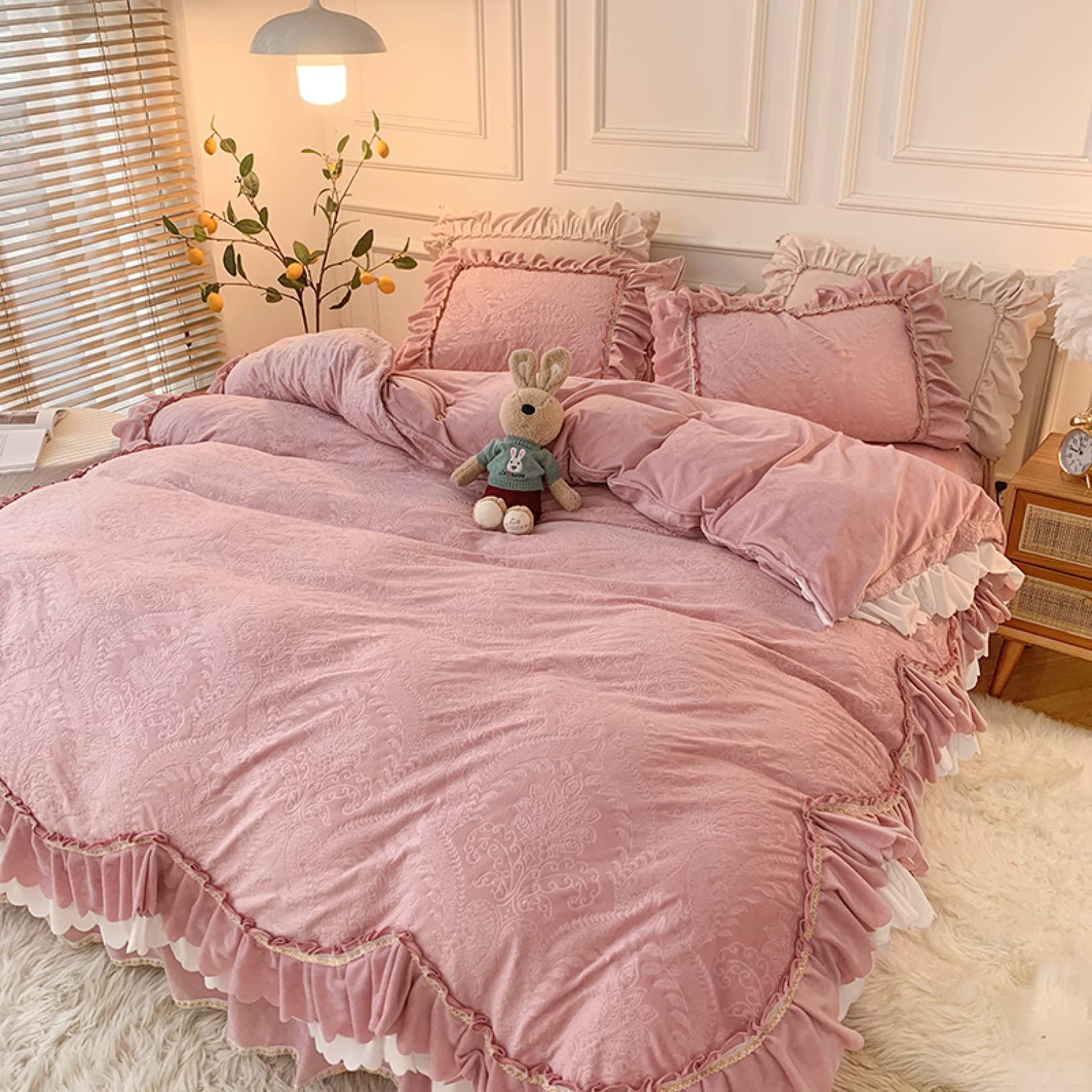 姫系 寝具カバー 布団カバー フリース 冬 ふわふわ もこもこ 掛け布団