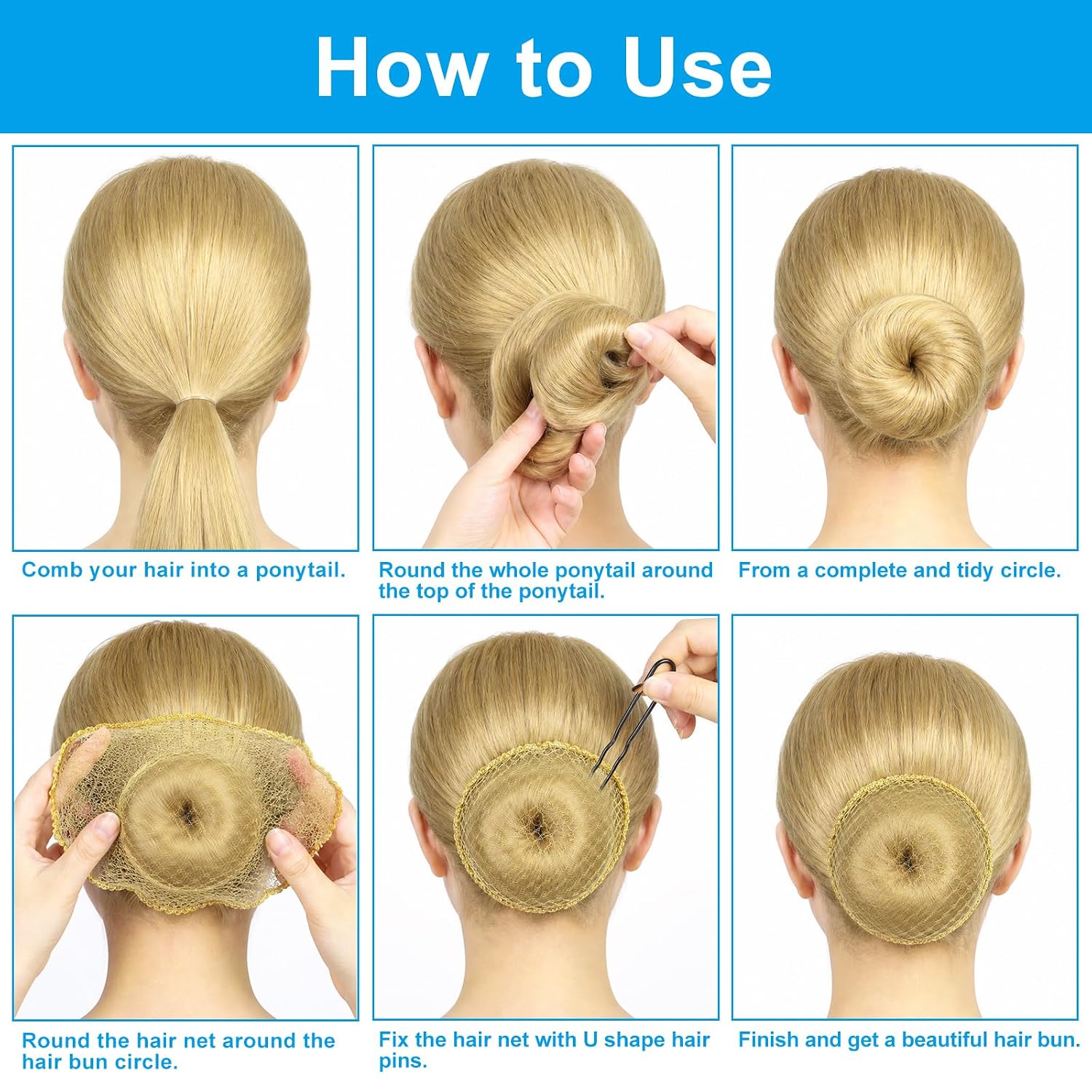 Invisible Hair Nets, Light Brown, 20 Pack