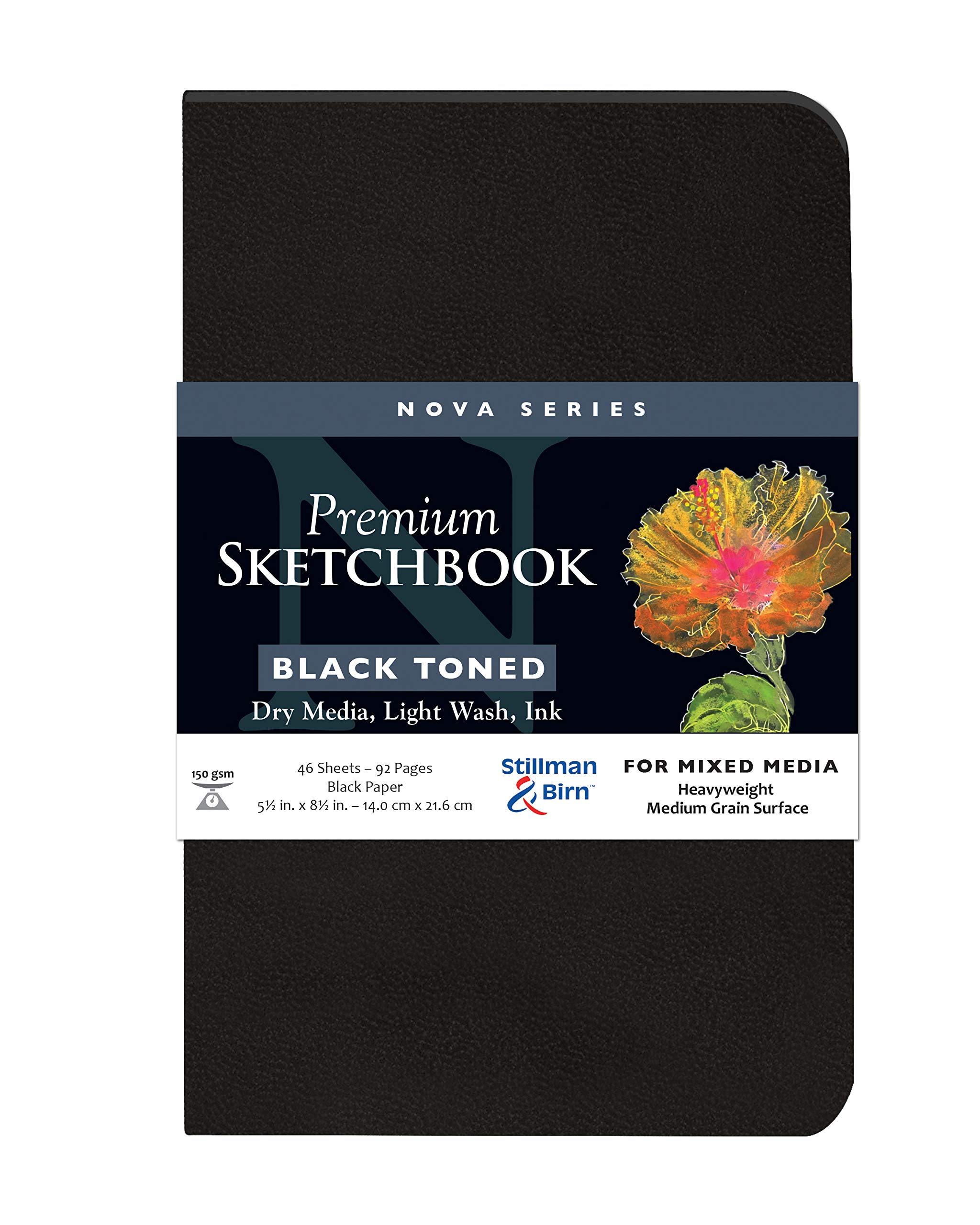 Stillman & Birn Nova Softcover Sketchbook, 5.5 x 8.5 Inches, Black