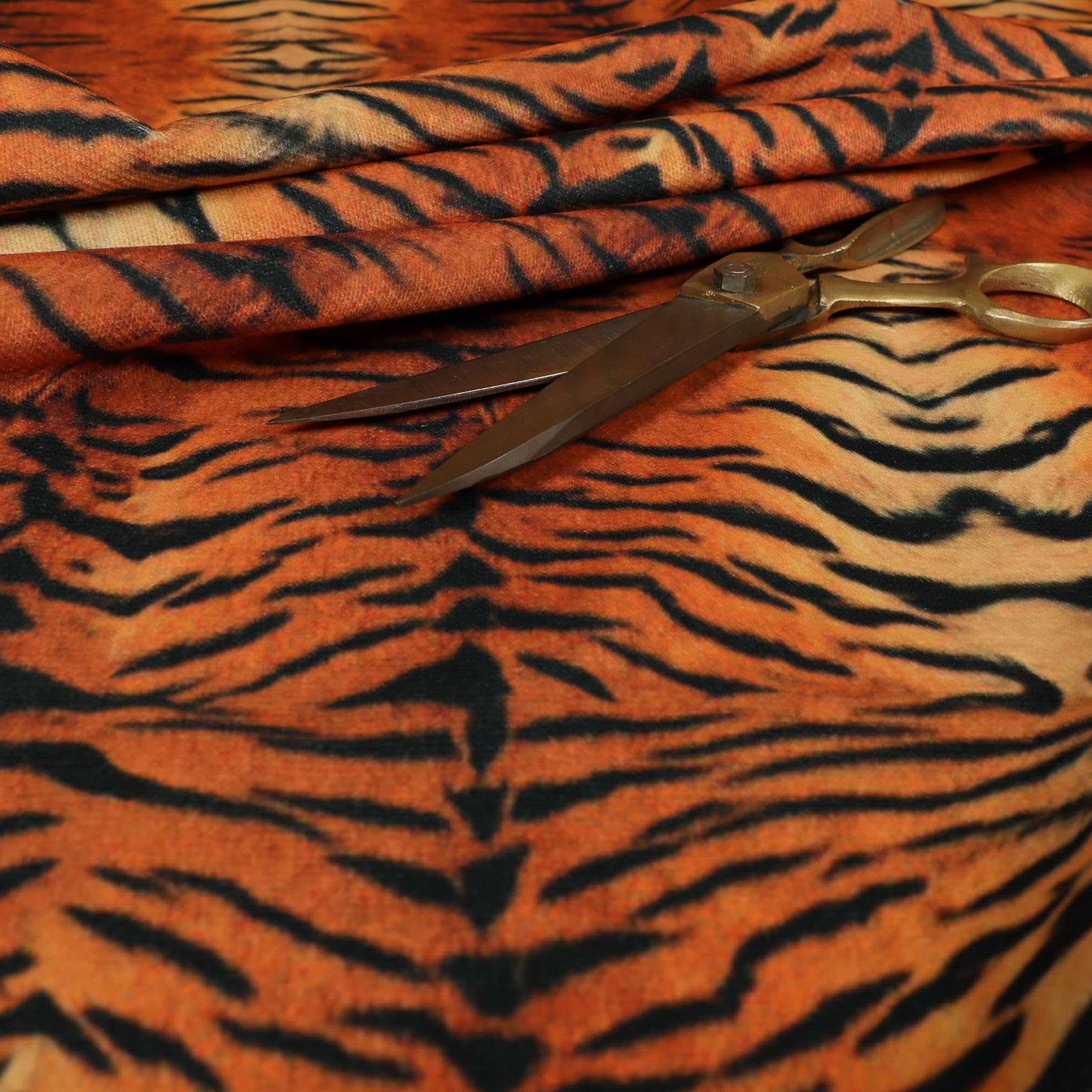 Zebra Soft Upholstery Fabric, Orange Black — image 1
