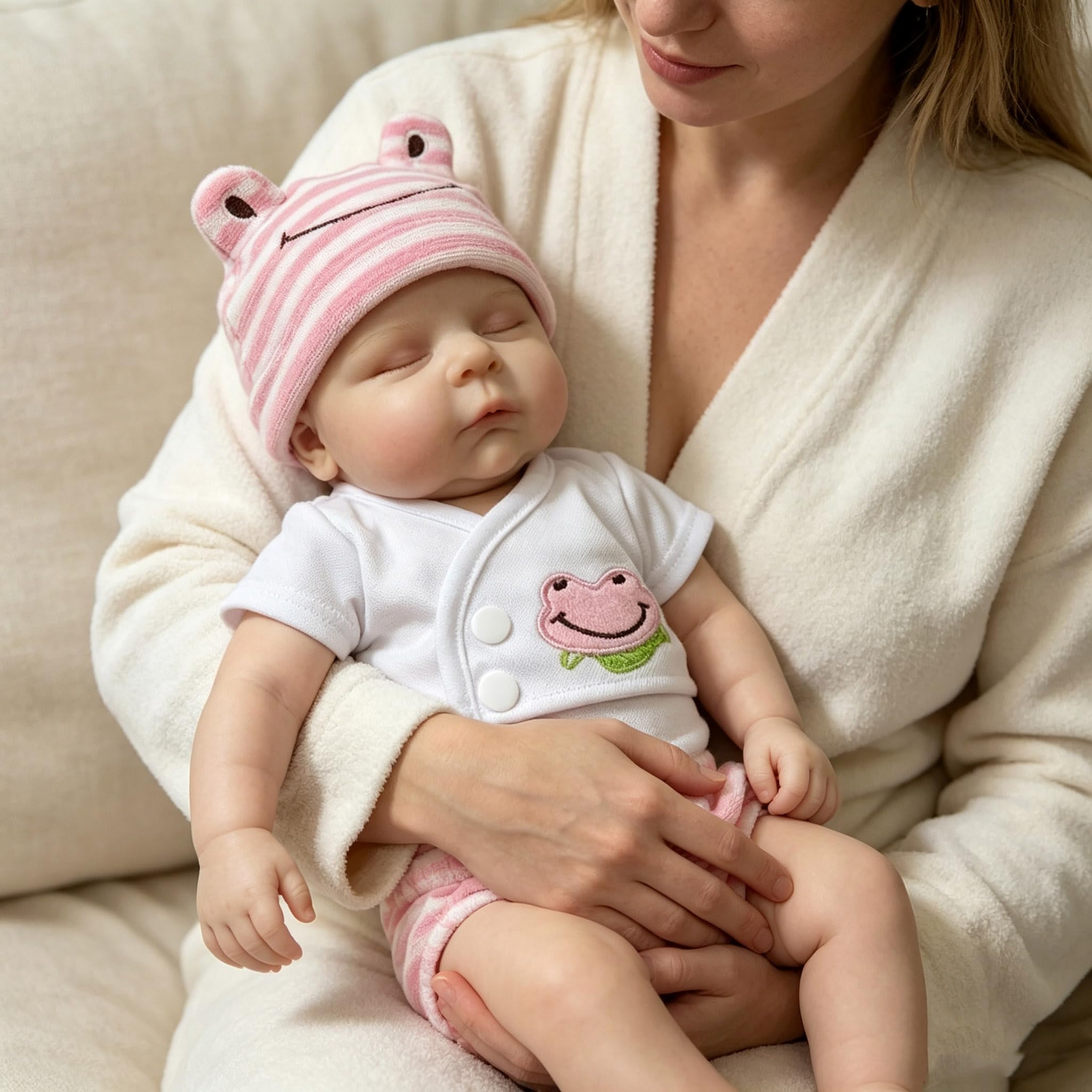 Anano Muñeca Reborn Niña 33cm, 100% Silicona Integral Cuerpo Suave