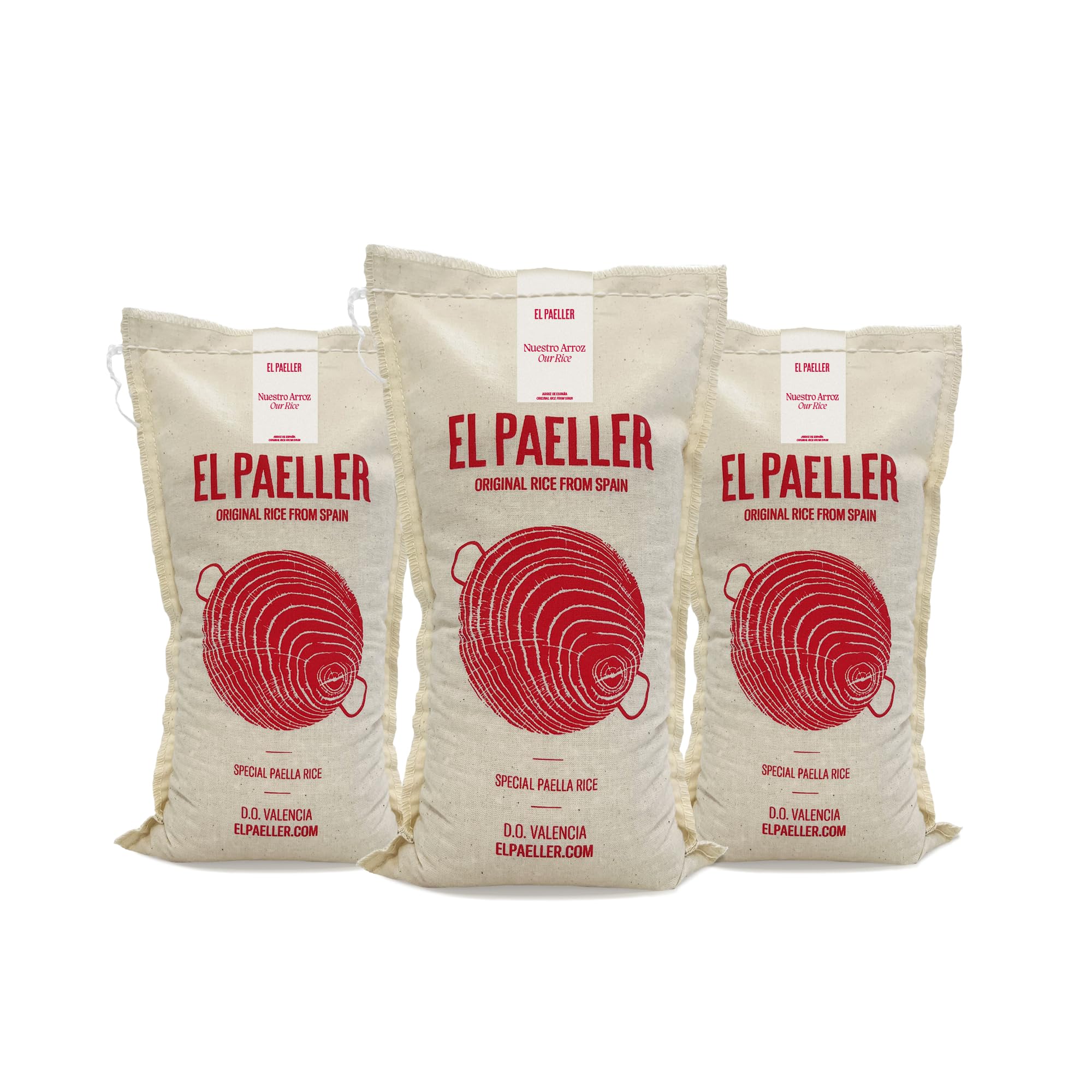 EL PAELLER - Riz Paella | Variété Albufera D.O.Valencia | Idéal pour les paellas et les plats de riz | Paquet de 3 unités de 1kg.