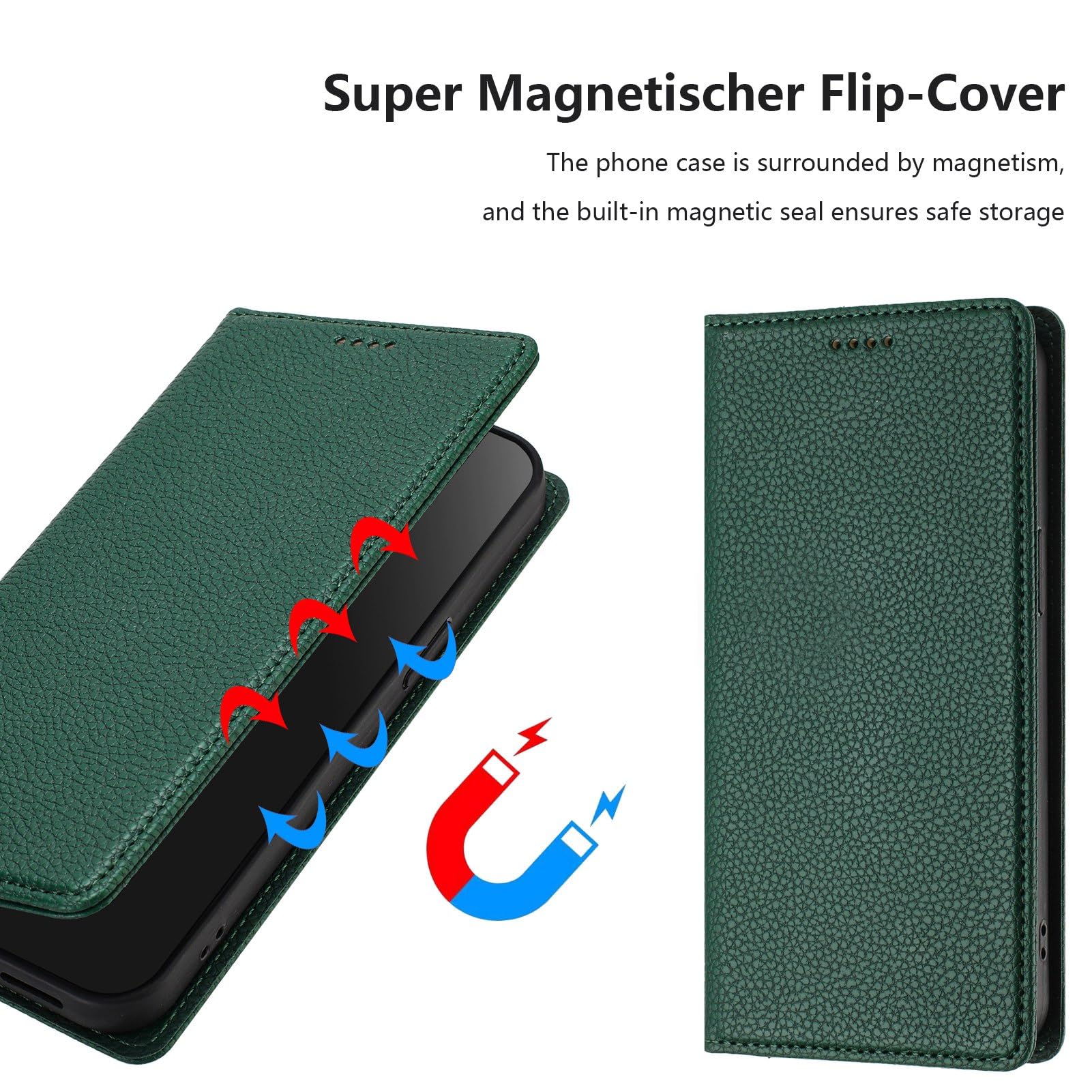 XINYEXIN Custodia per Motorola Moto G56, Cover a Libro in Pelle PU con Blocco RFID, Slot per Carte, Supporto, Protezione Completa Antiurto - Nero
