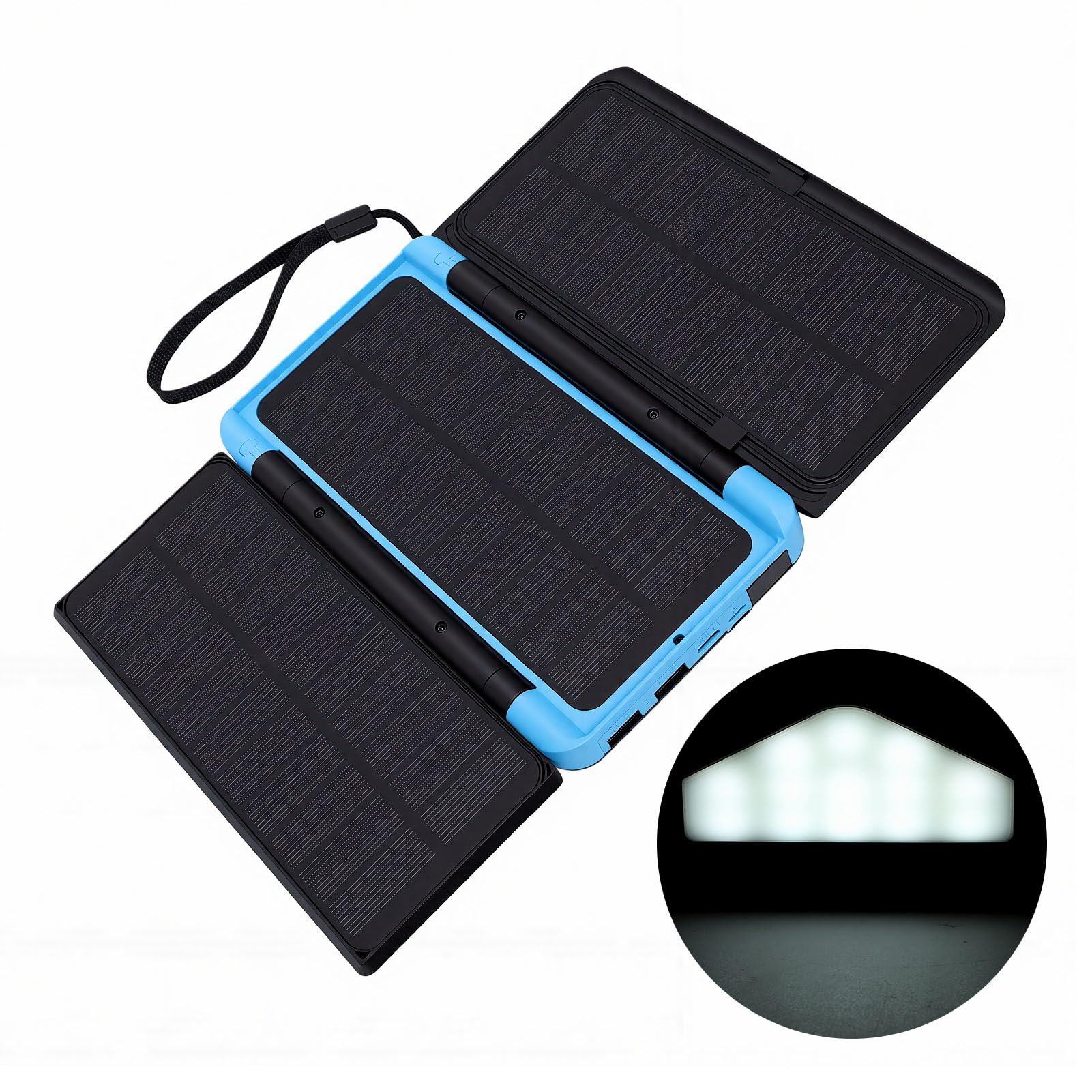 Power Bank Portatile 10000mAh, Caricabatterie Solare per Uso | Pannelli solari pieghevoli, display LED, ricarica rapida PD, USB C, torcia per , esterno, campeggio, emergenza