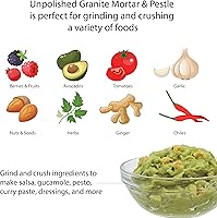 Vista 5 de Vasconia mortero y pilón de granito, molcajete de 4 tazas de capacidad