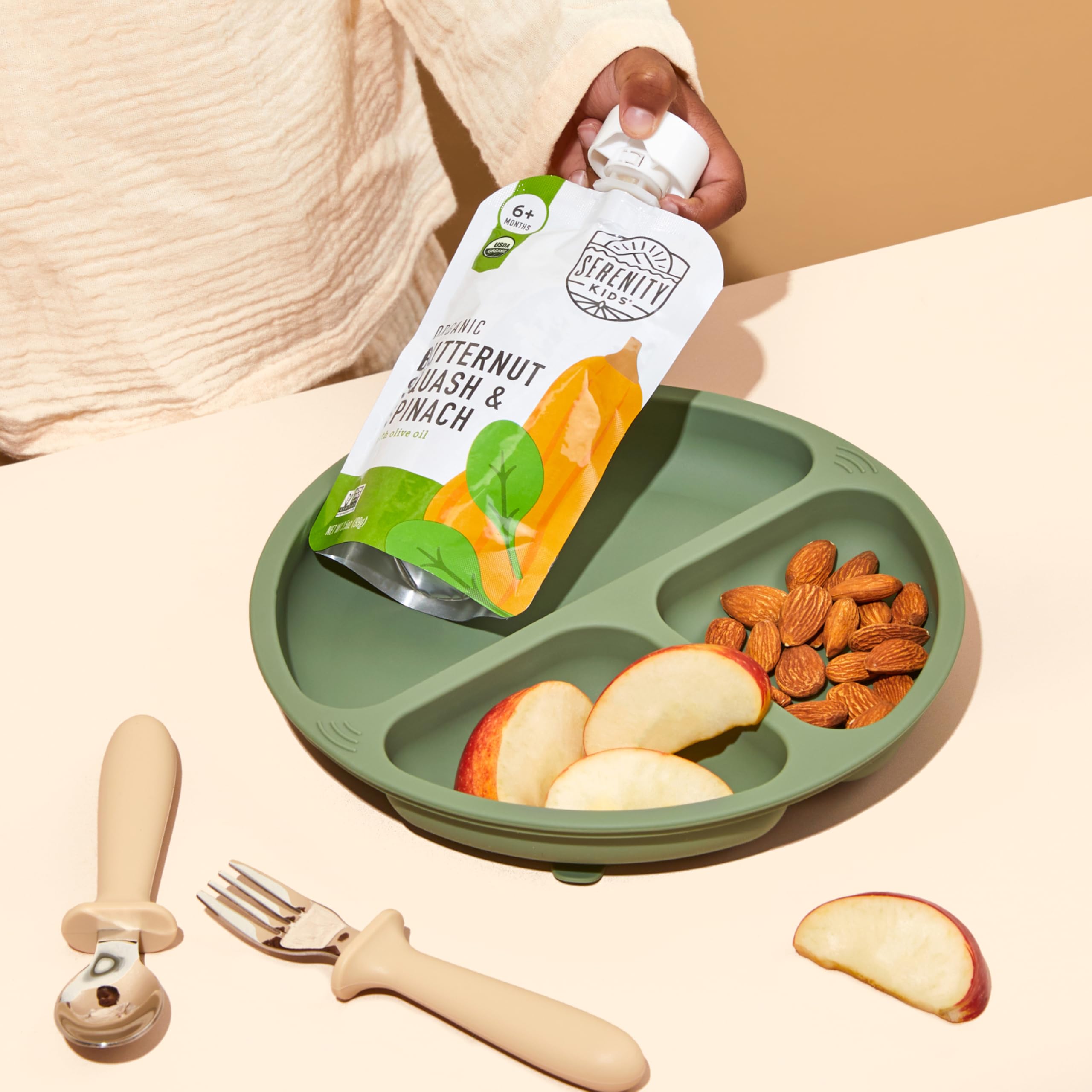 Serenity Kids Gemischte Lebensmittelpüree, Sortenpackung für 6+ Monate, Fleisch und Gemüse, 18 Stück, ohne zuckerhaltige Früchte oder Zuckerzusatz, 100 ml, BPA-frei und allergenfrei, Va-Packung