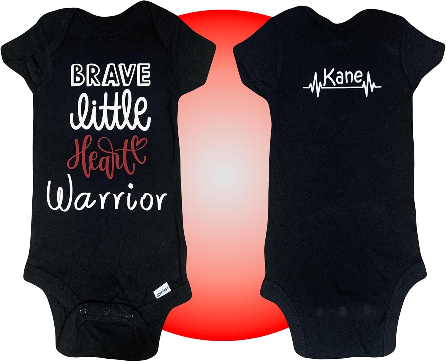 Personalized Heart Warrior Baby CHD Bodysuits - 100% Cotton Unisex - Red - CHD Awareness Baby Clothes- Baby Heart Surgery Care Package - Get Well Soon Gift - Heart Anniversary Outfits by Kikilishop - Image 2