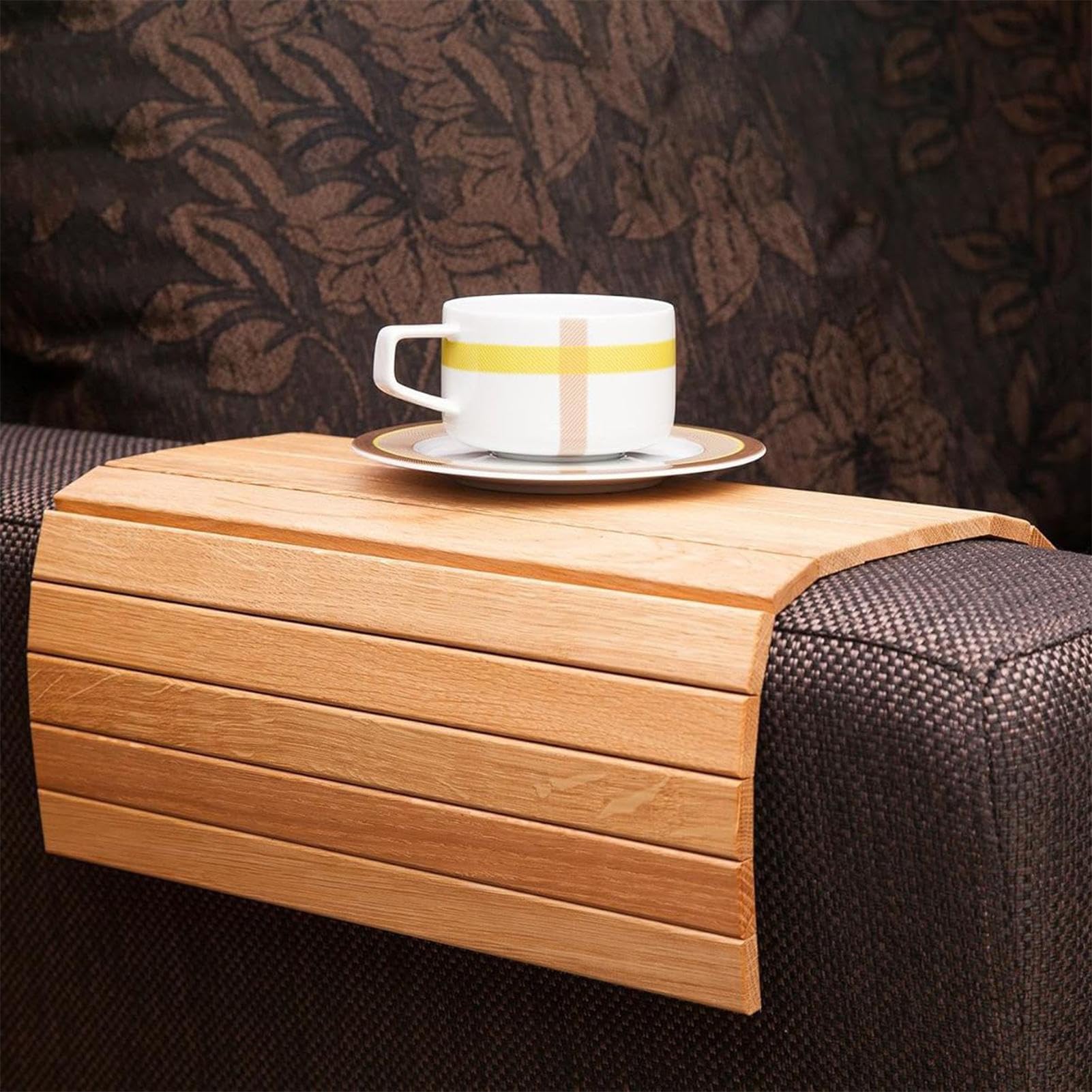 Bandeja De Reposabrazos De Sofá Soporte De Mesa De Brazo De Sofá De Madera