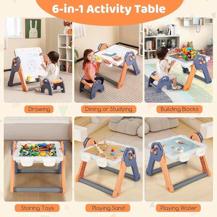 kidsあれこれセット Amazon.com: Costzon 6-in-1 Kids Table & Chair Set, Folding Art