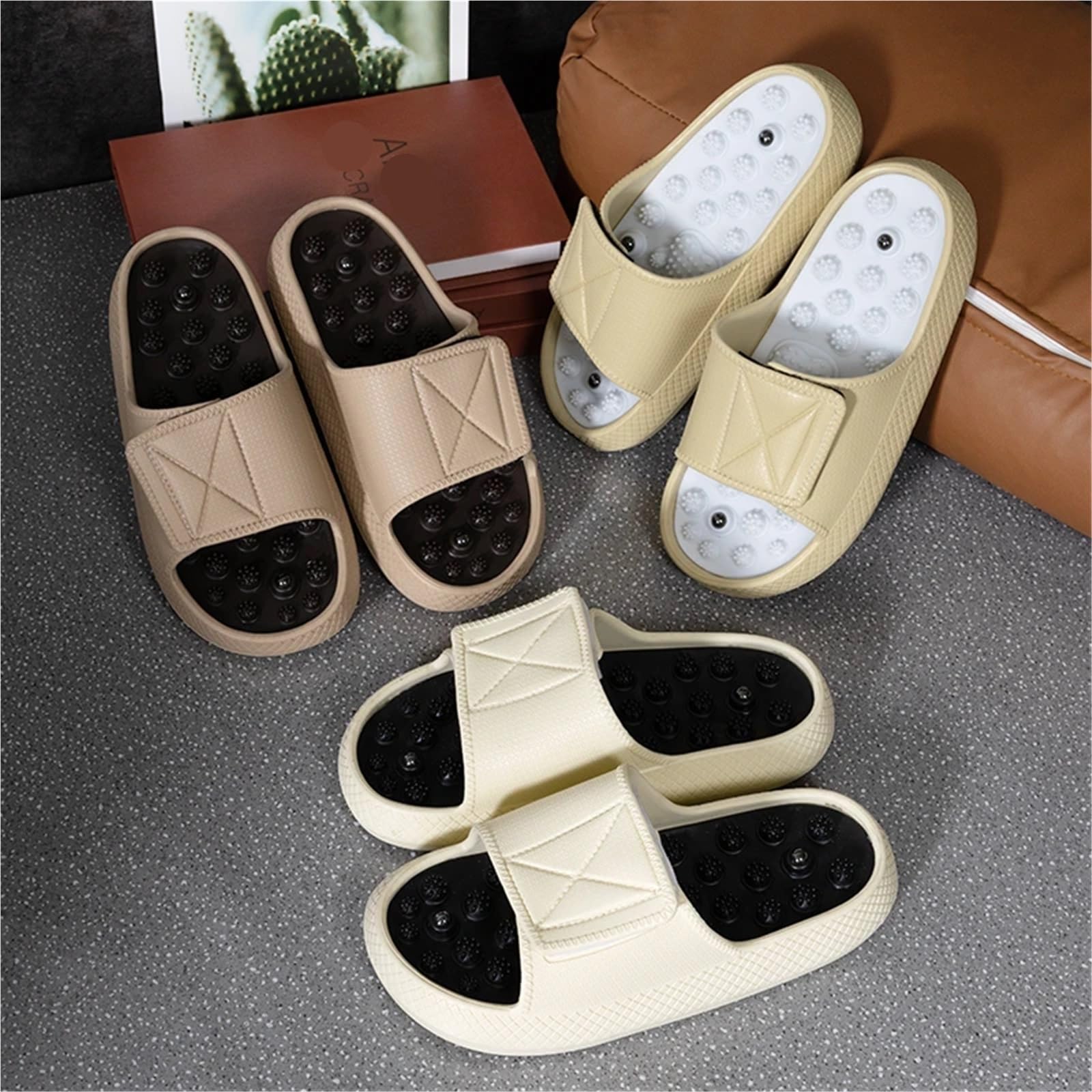 Zapatillas de masaje verano for hombre, sandalias laterales for interior y exterior, zapatos informales playa, chanclas suela blanda, calzado for Para Pies