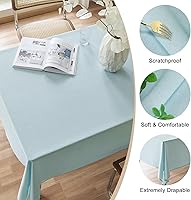 Vista 5 de AUSSPVOCT 2 manteles de lino texturizado para mesa rectangular, 52 x 70 pulgadas, mantel rectangular impermeable, lavable, tela para mesa