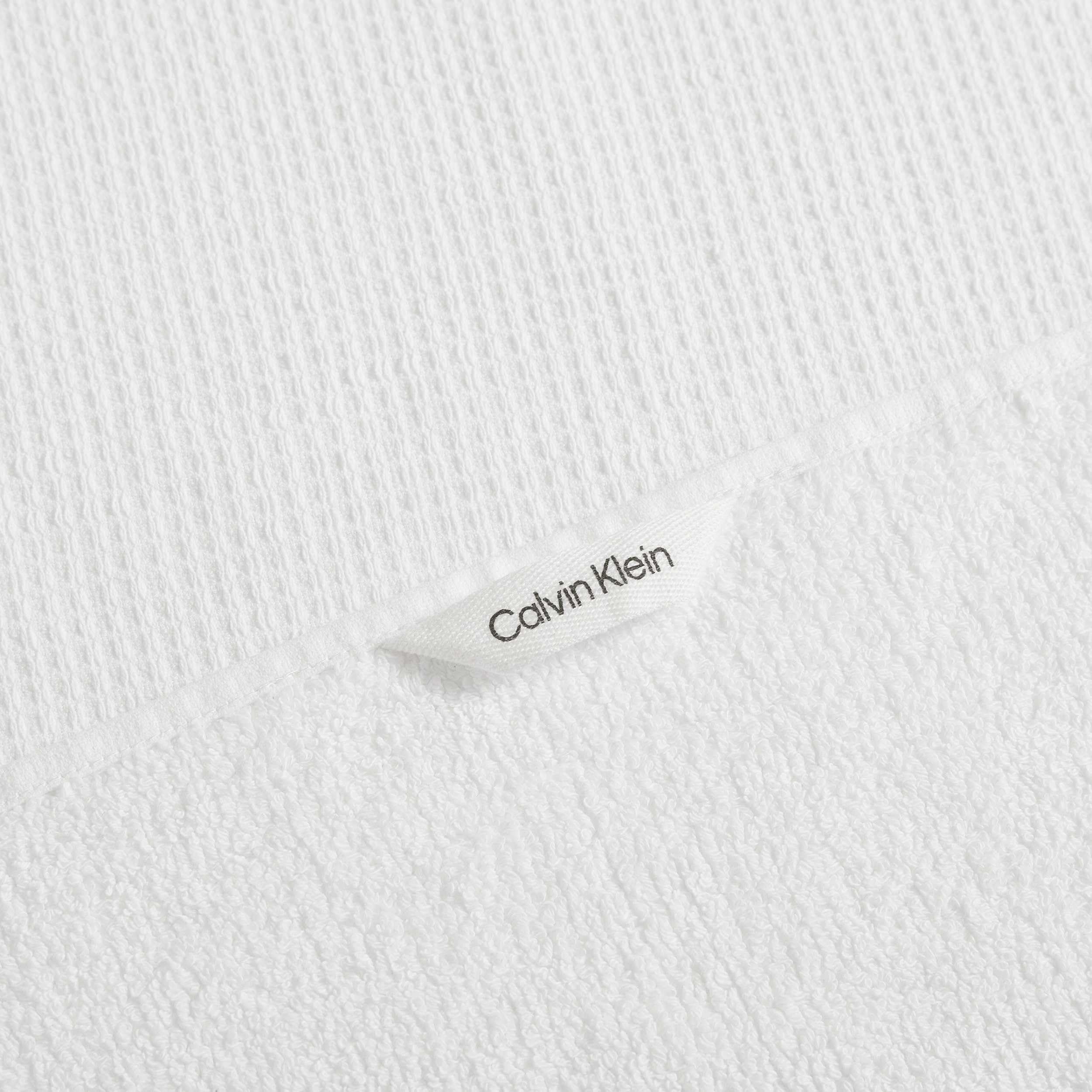 Calvin Klein Lot de 6 Serviettes de Bain en Coton Doux avec gaufré sur Le Devant texturé et Dos en éponge, légères de 650 g/m², Comprenant des Serviettes de Bain, des Mains et des Doigts avec Boucle