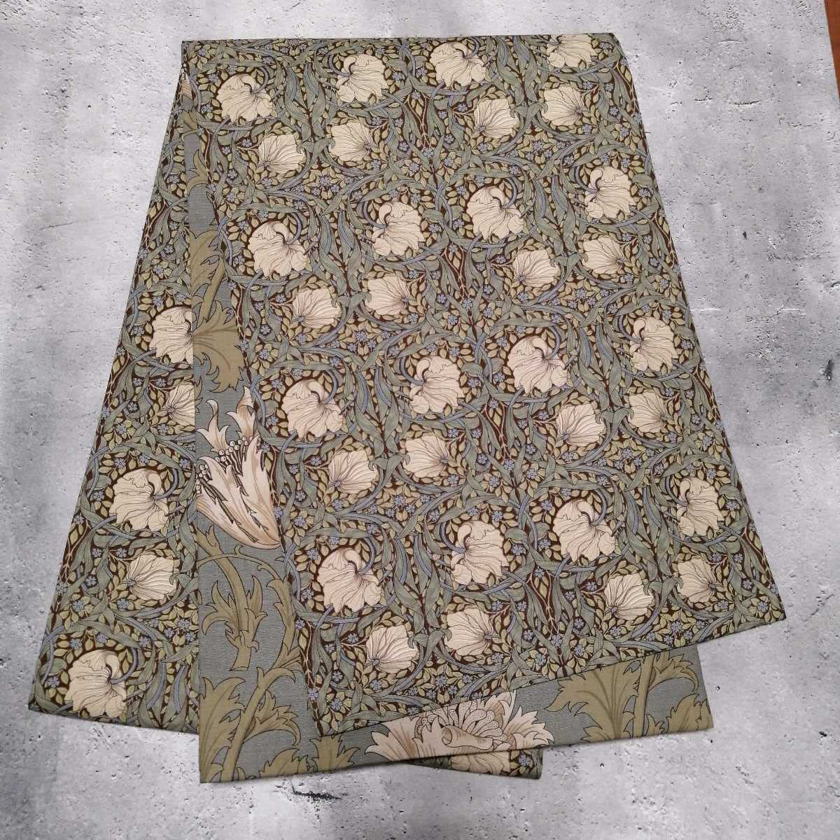 開き名古屋帯　ウィリアムモリス　アネモネ×ピンパーネル　リバーシブル 開き名古屋帯 ウィリアムモリス アネモネ×ピンパーネル リバーシブル