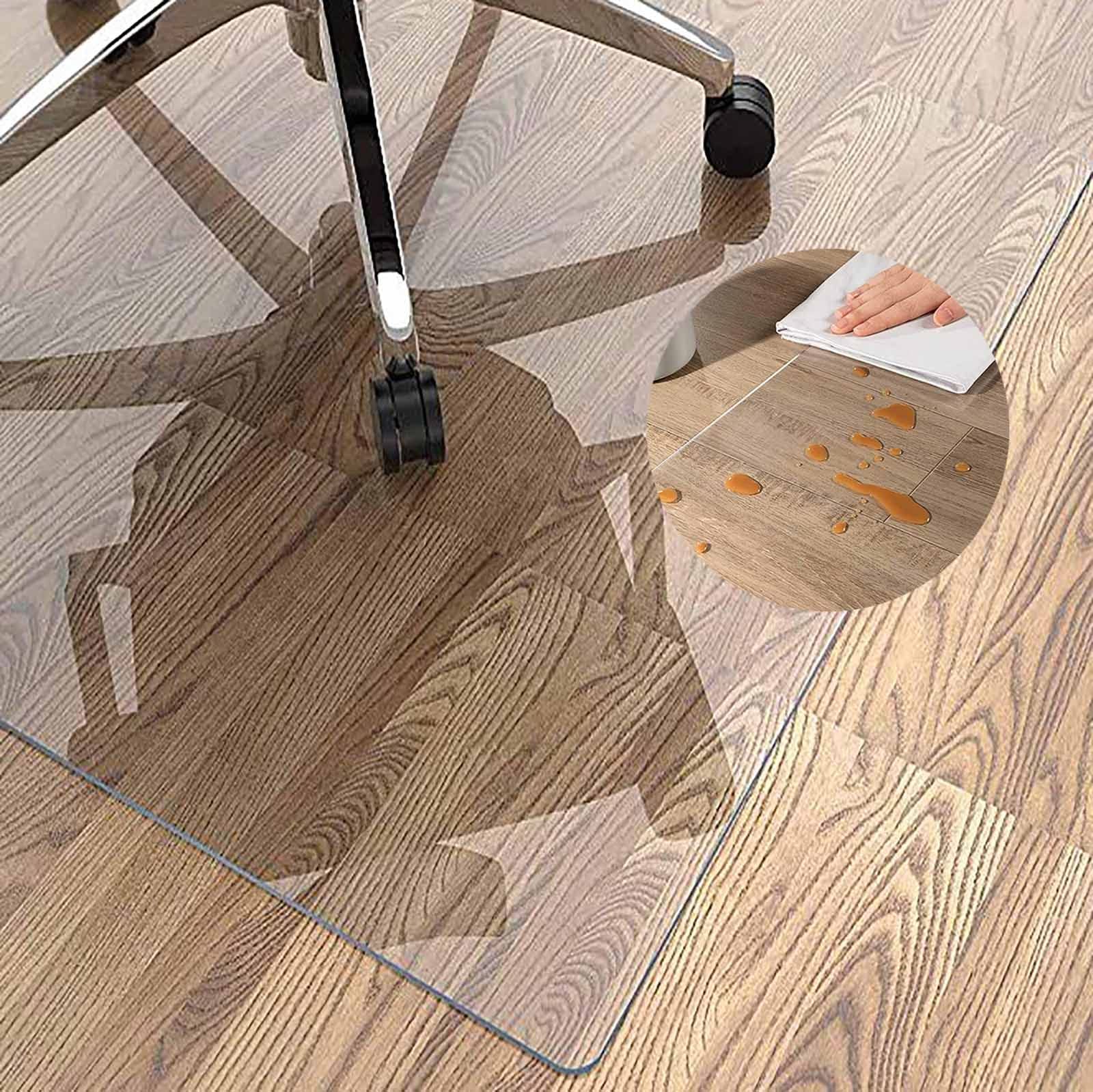 Office Chair Mat for Hardwood Floor Anti-Slip Computer Chair Mat 1 5mm Thick PVC Transparent Protector Mat Wear-resistant