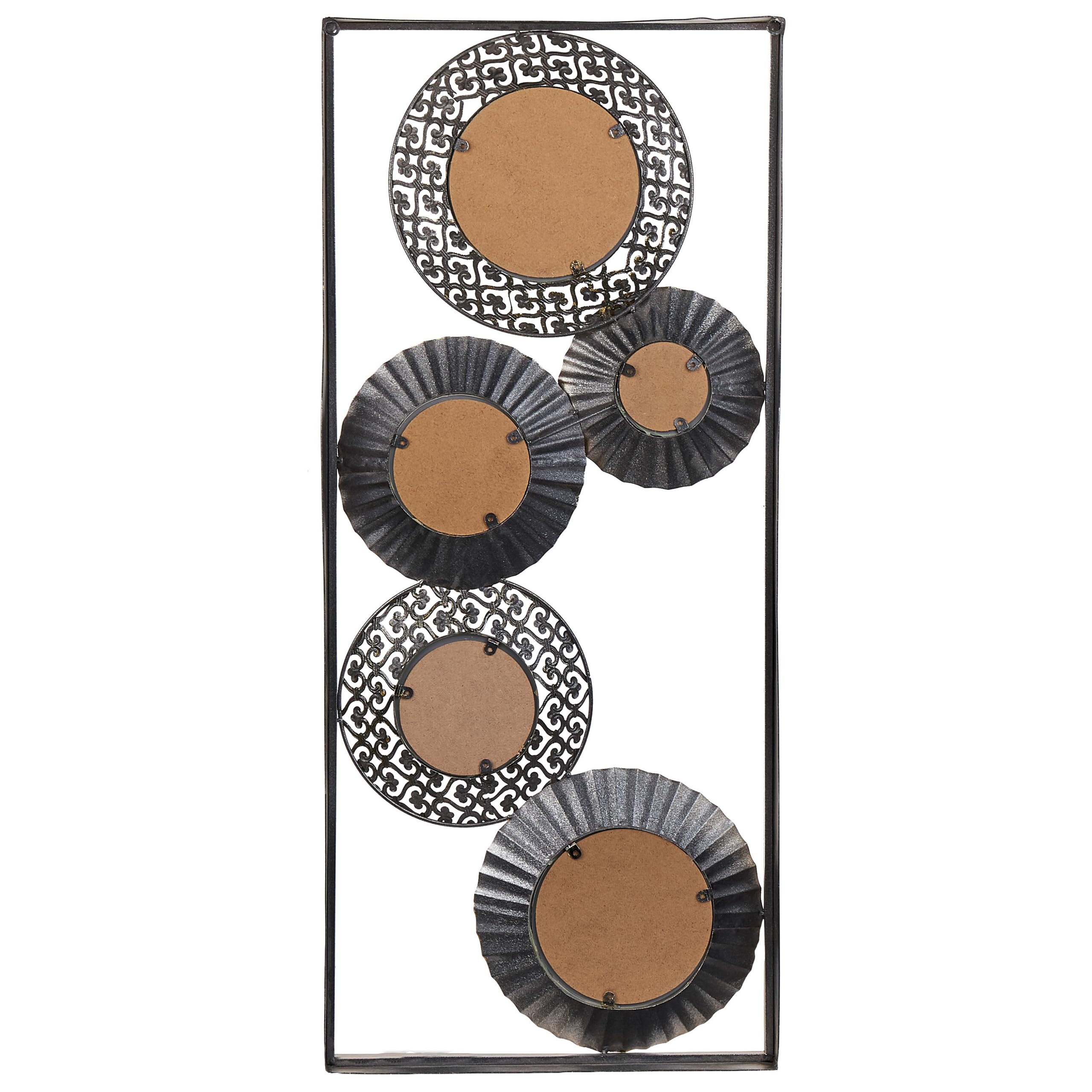 Decorazione murale retrò con specchi d'arredo 39 x 90 cm metallo oro