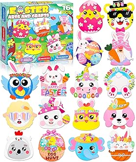16 Pack Arts and Crafts for Kids, Toddler Crafts Animal Paper Plate Art Kit Gift for 3 4 5 6 Year Old Boys Girls DIY Kids for Birthday Party Favor Preschool Classroom Party Games