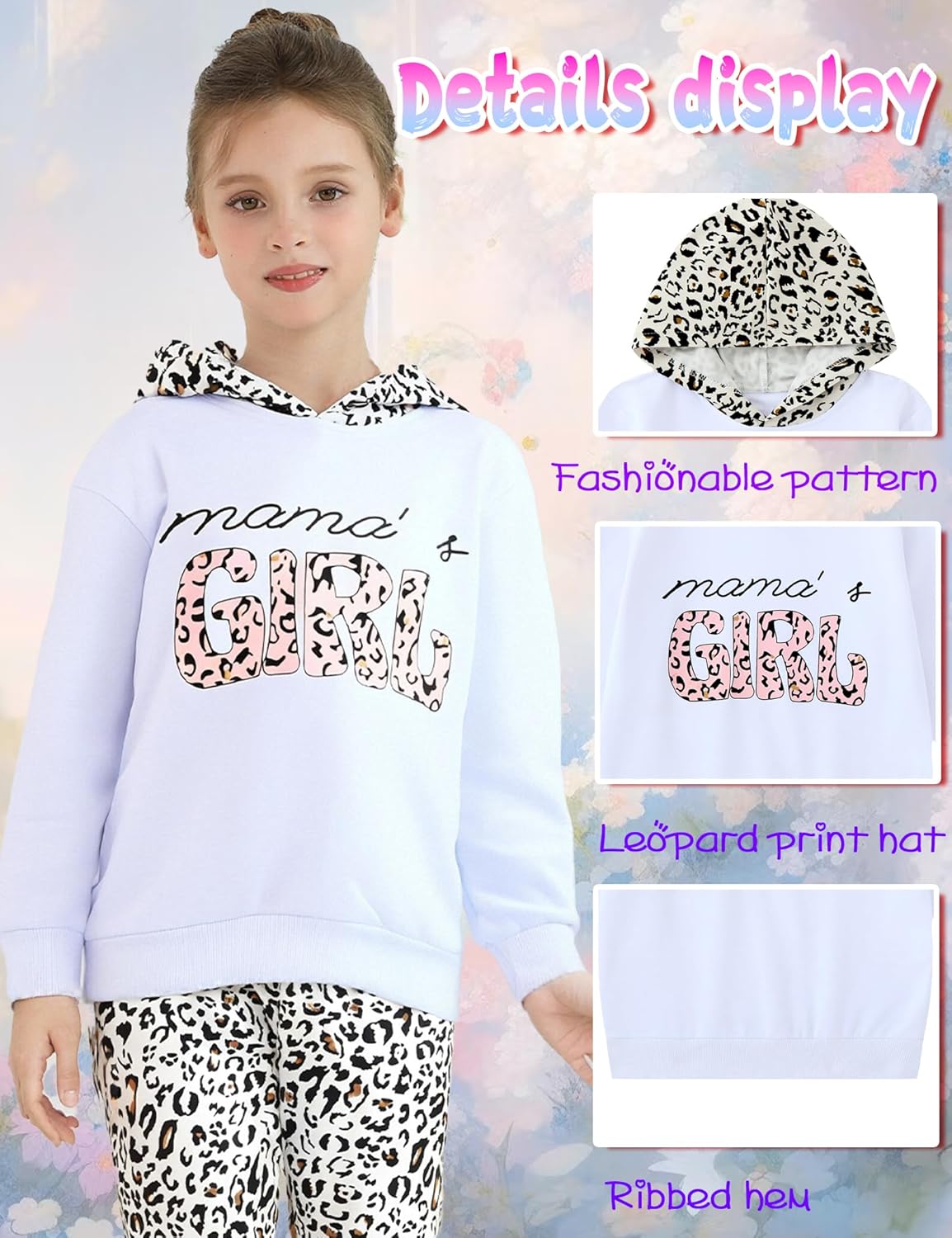 Kids Toddler Girl Clothes Letter Print Graphic Top + Leopard Print Flare Leg Pants 2PC Fall/Winter Clothing Set - Image 6