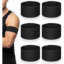 6 Pcs Black Arm Band, Black Soccer Football Captains Armband Elastic Arm Bands Adjustable Captain Armband for Basketball Volleyball
