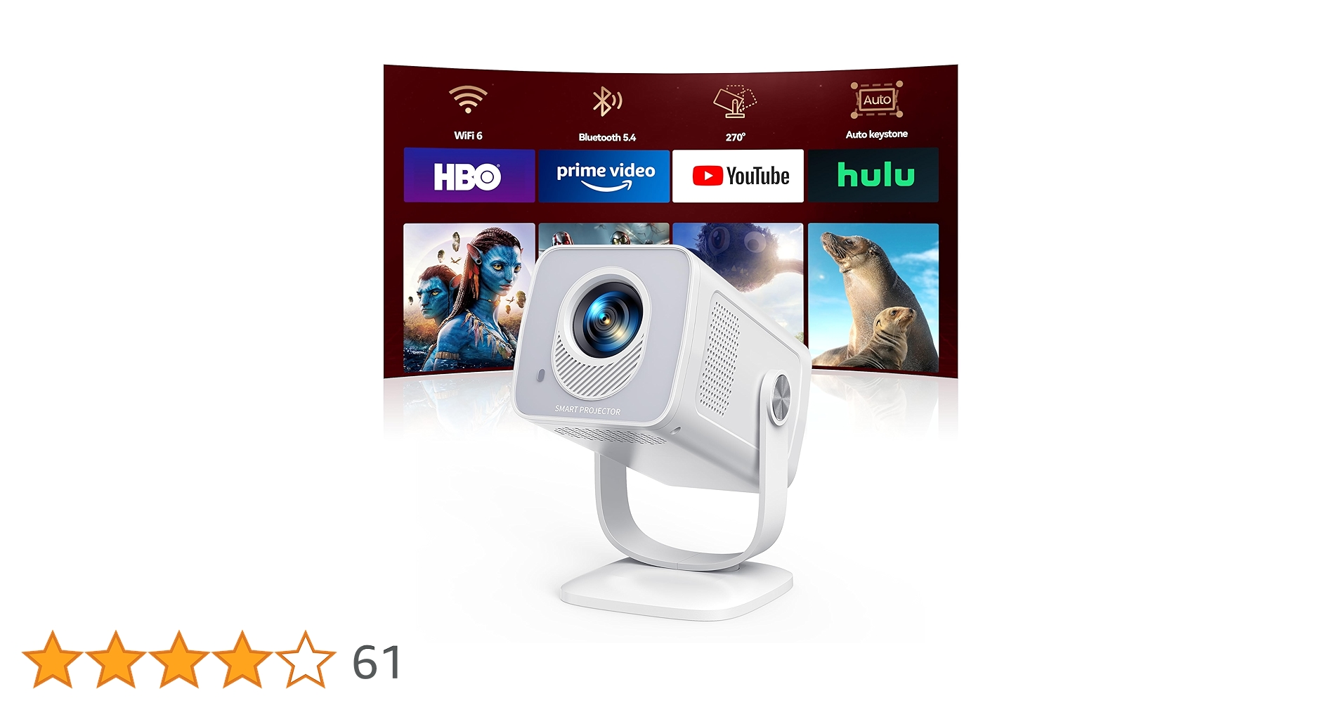 Amazon.co.jp: 【真1080P·短焦点】TOPTRO プロジェクター小型-【270