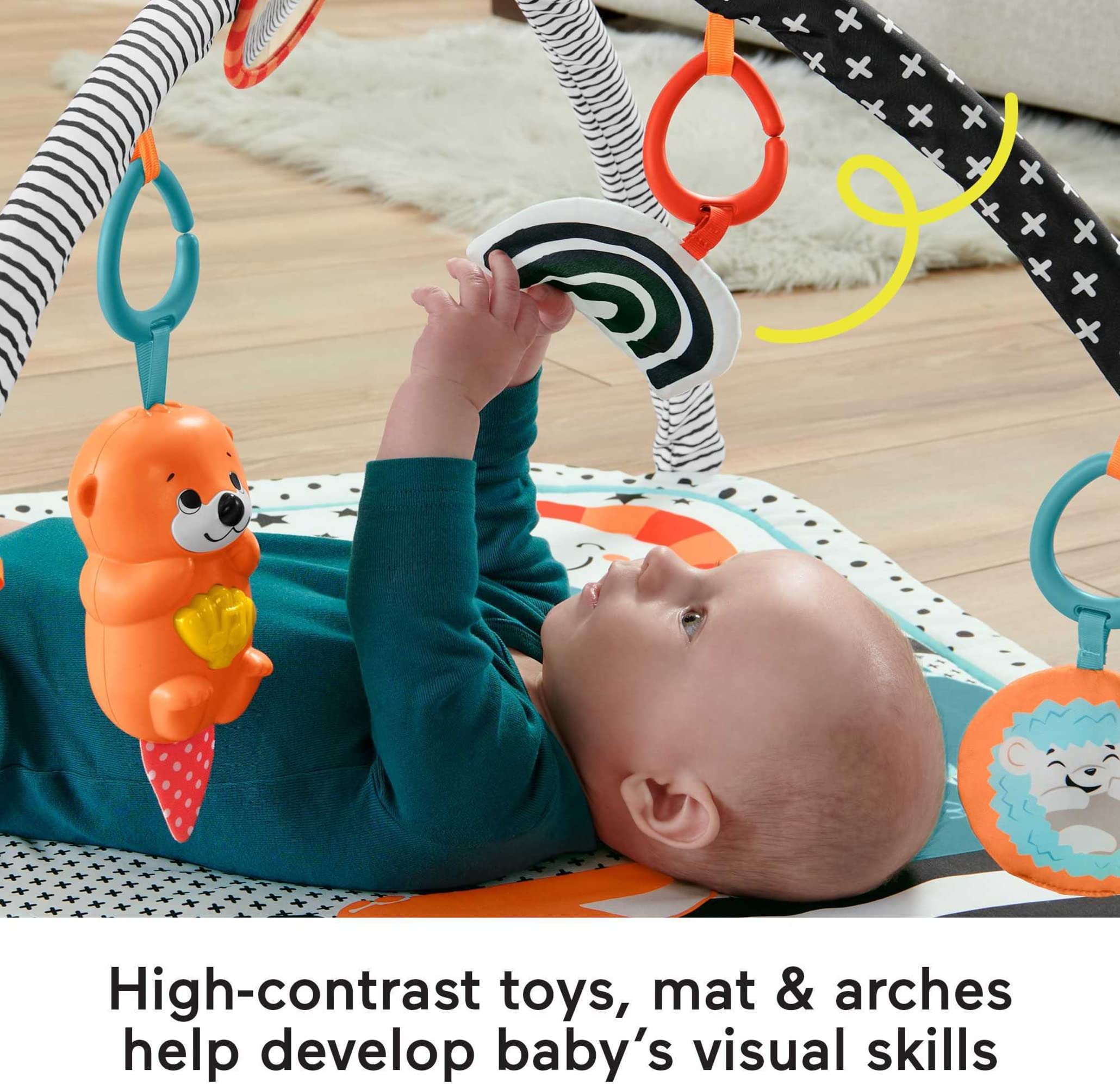 â€‹Fisher-Price 3-in-1 Baby Gym and Activity Mat Gift Set with Hedgehog Plush Sensory-Toy, Music Glow and Grow Gym [Amazon Exclusive]