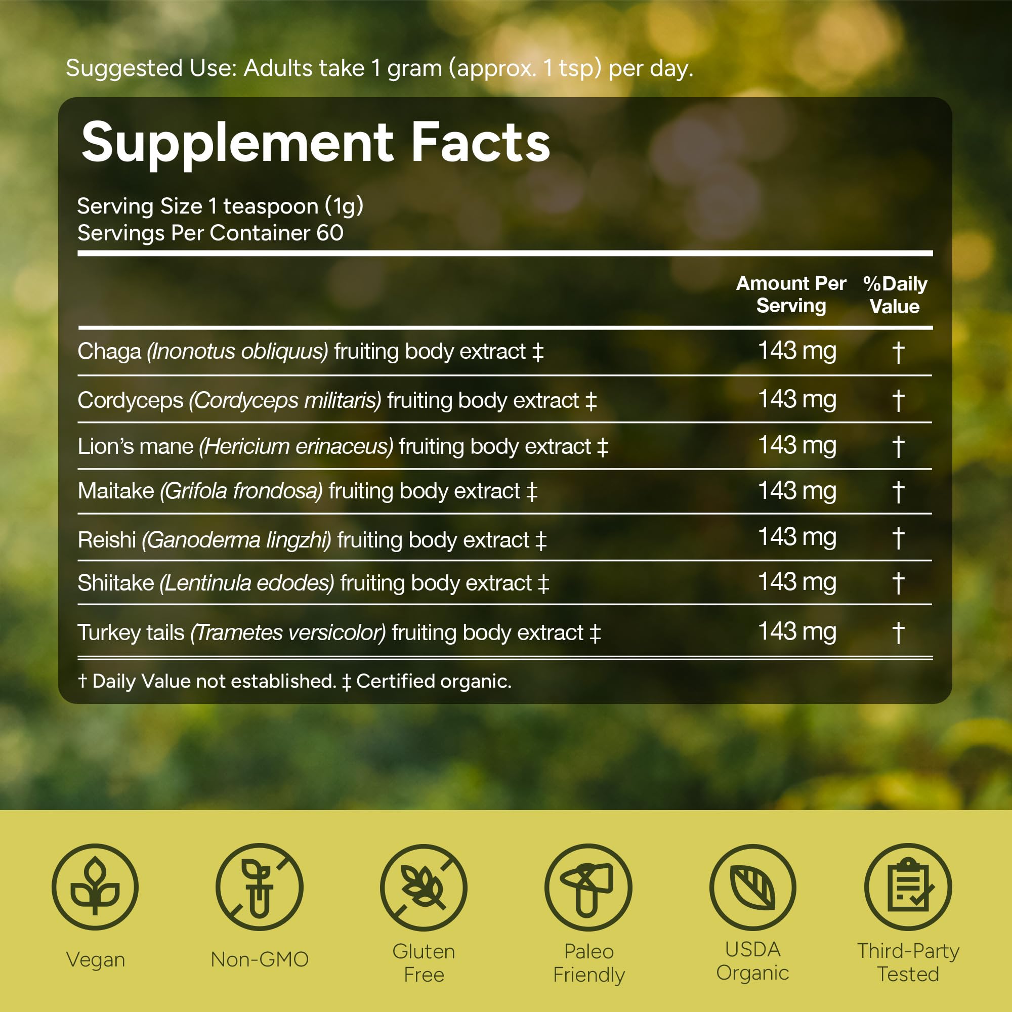Naturealm Sacred 7 Organic Mushroom Powder, 60 Servings (2 Month Supply) — Amazon image 8