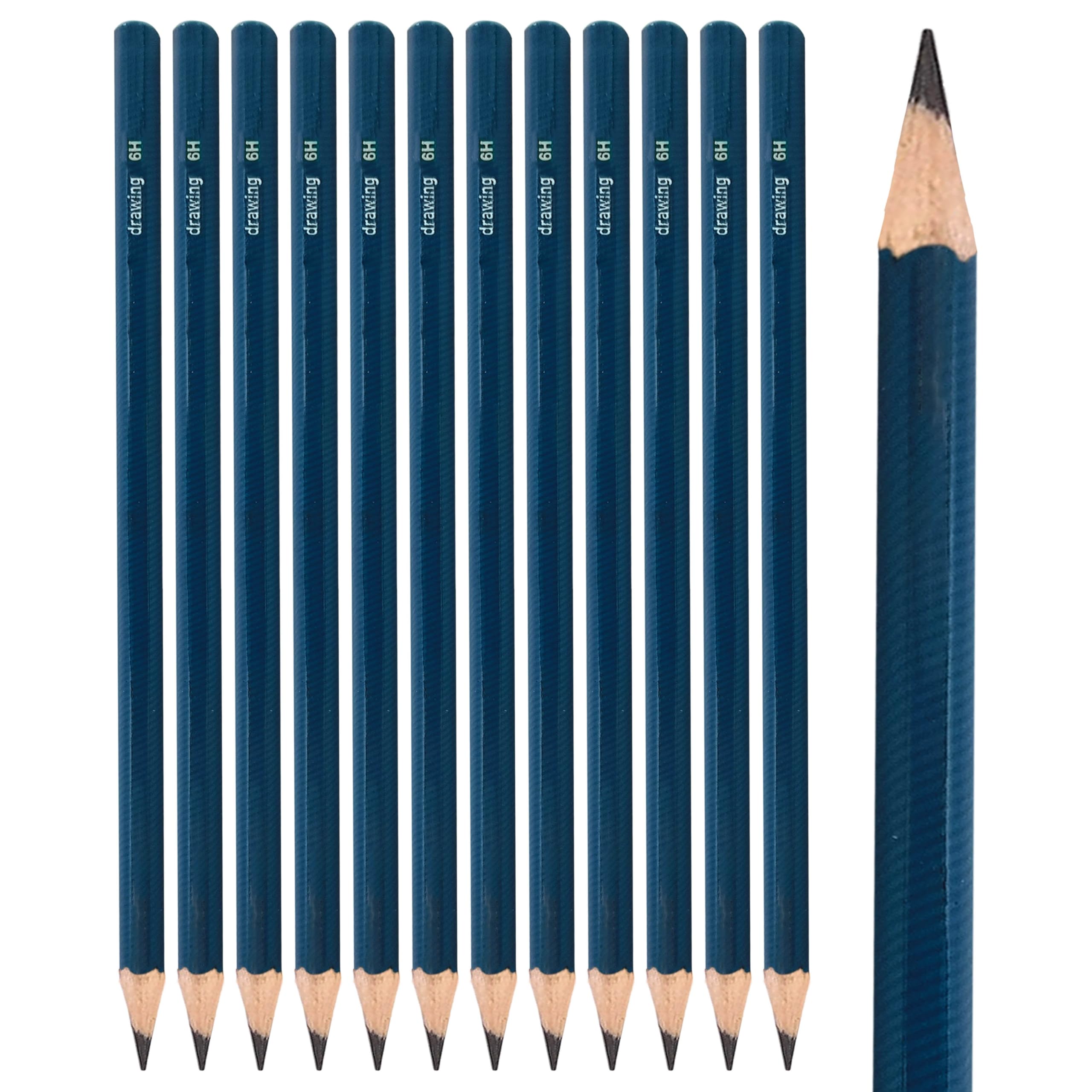 iAspGrad Drawing Pencils Set, 6H Grade, Pack of 10, Sketching Pencils for Artists Beginners, Premium Wood Art Pencil Sketching Set for Shading, Doodling & Drawing, iZOFAX