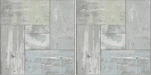 FloorPops FP3290 Boardwalk - Azulejos de suelo para despegar y pegar, color gris (paquete de 2)