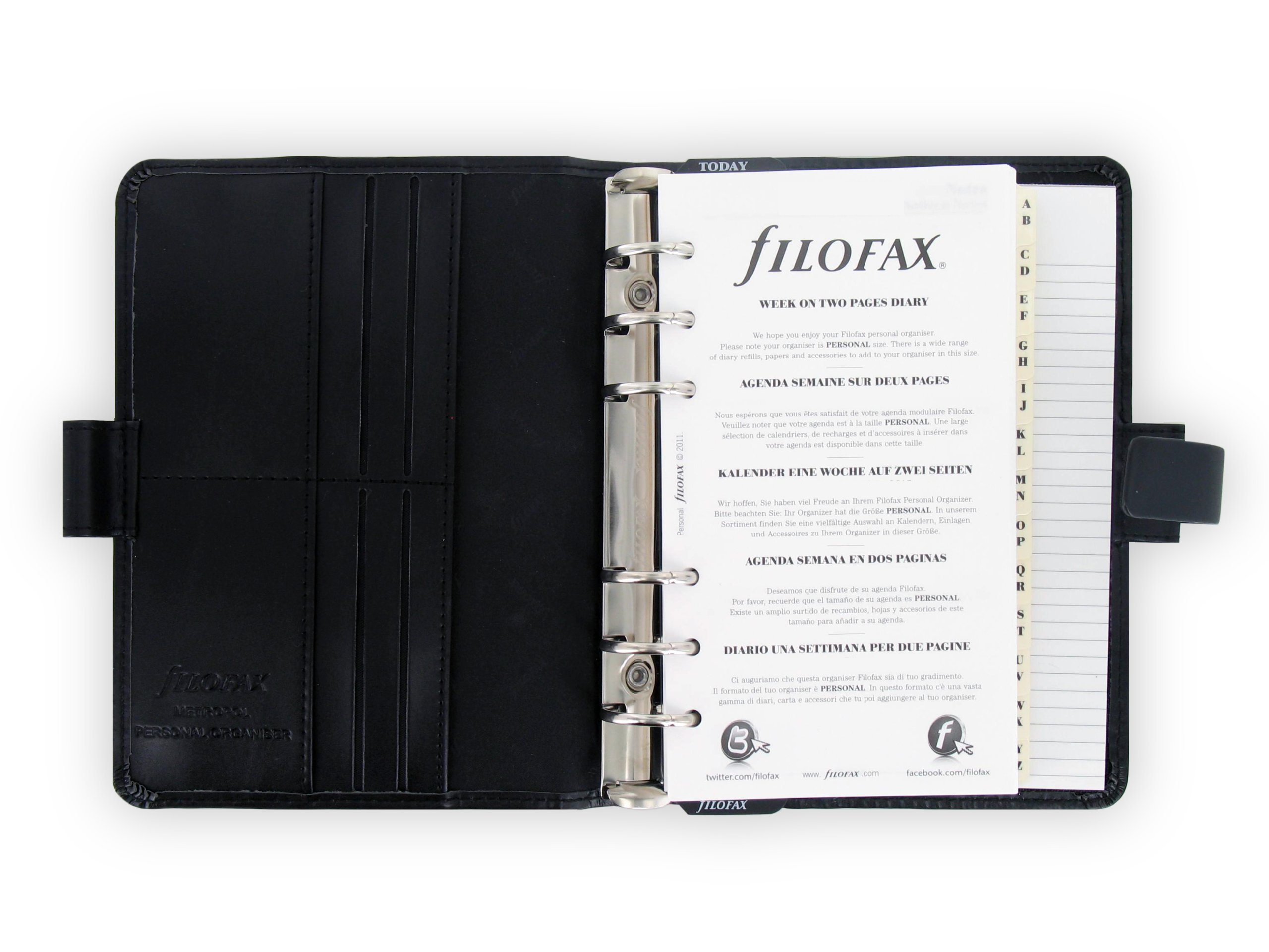 Filofax Personal Metropol Organizer - Nero