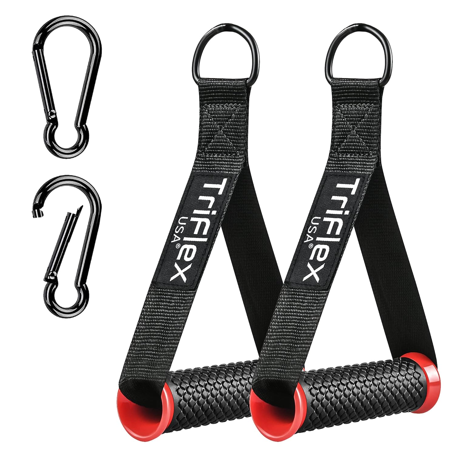 TriFlexUSA Elite Resistance Band Handles with Clips 2 pcs Heavy Duty